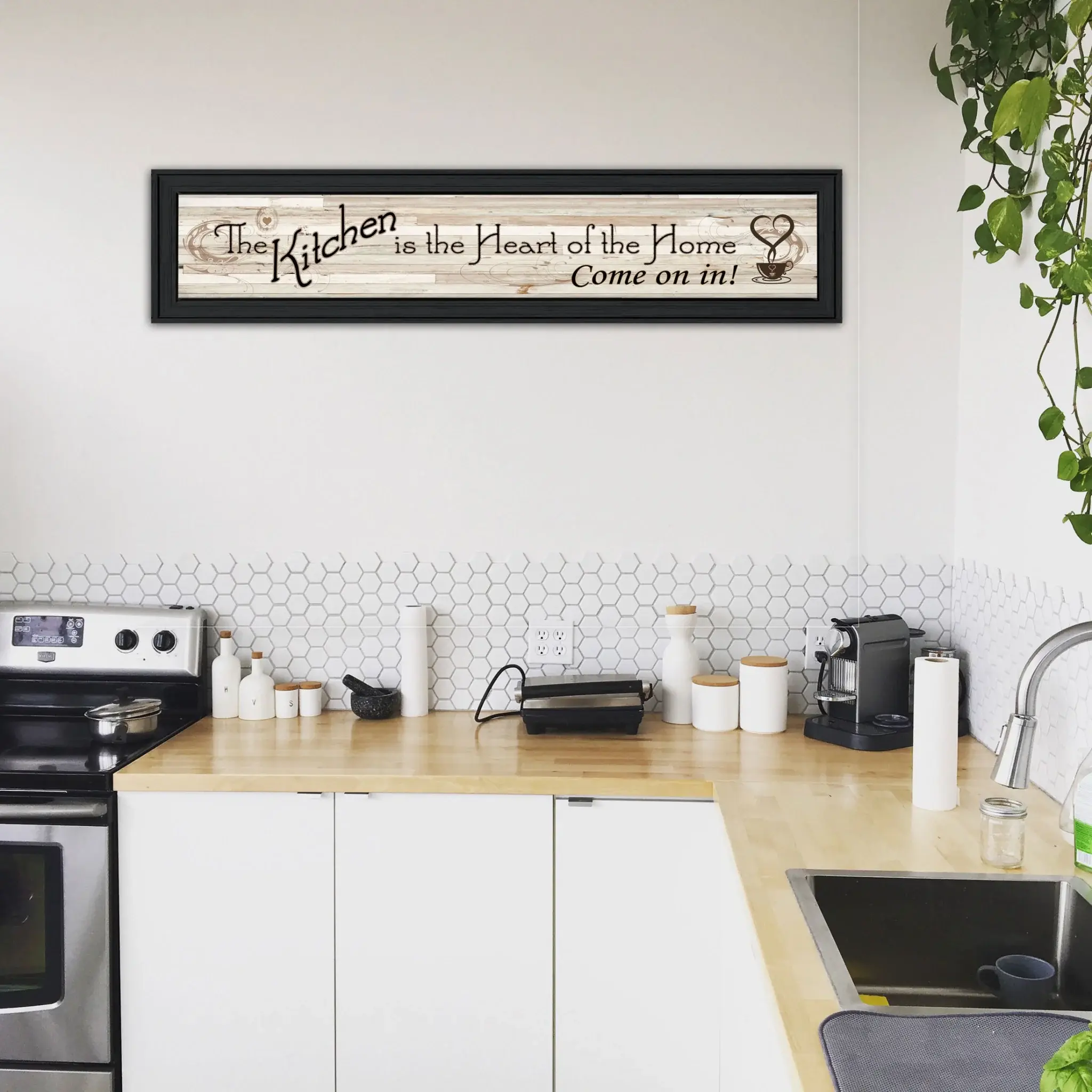 Kitchen Is The Heart of The Home 1 Black Framed Print Kitchen Wall Art - Image 4