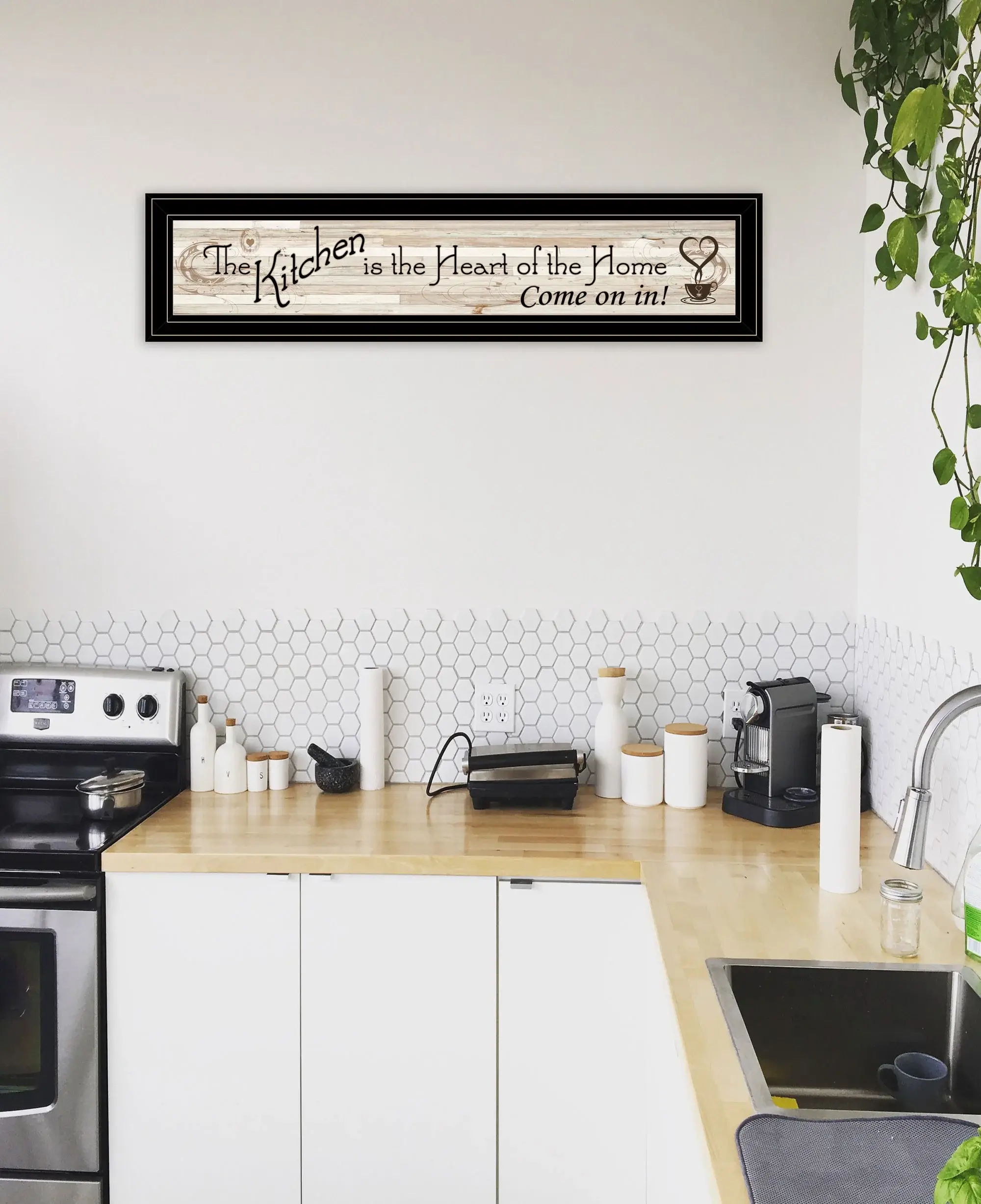 Kitchen Is The Heart of The Home 7 Black Framed Print Kitchen Wall Art - Image 4