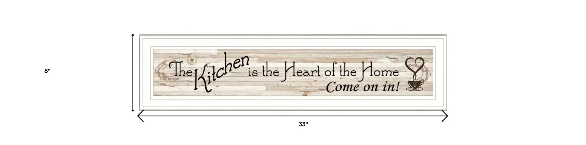 Kitchen Is The Heart of The Home White Framed Print Kitchen Wall Art - Image 7