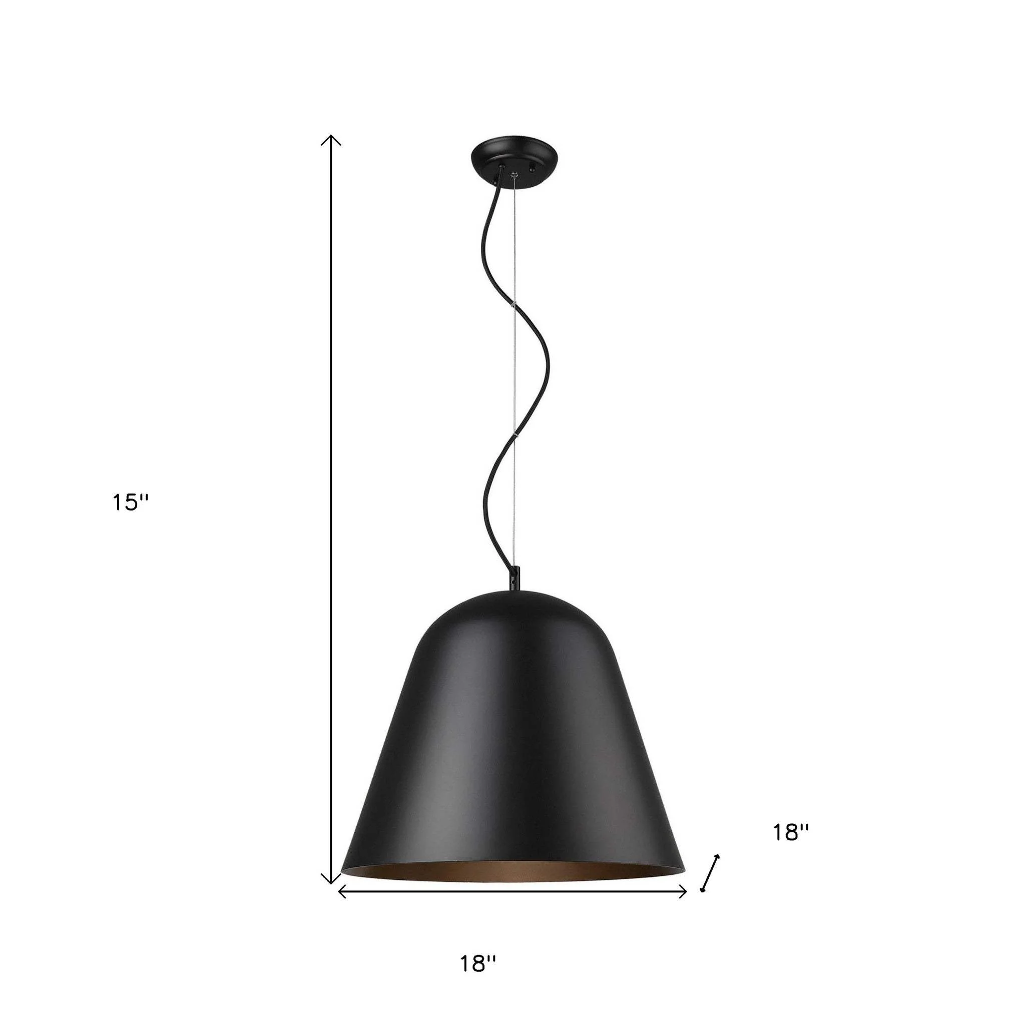 Knell 1-Light Matte Black Pendant - Image 6