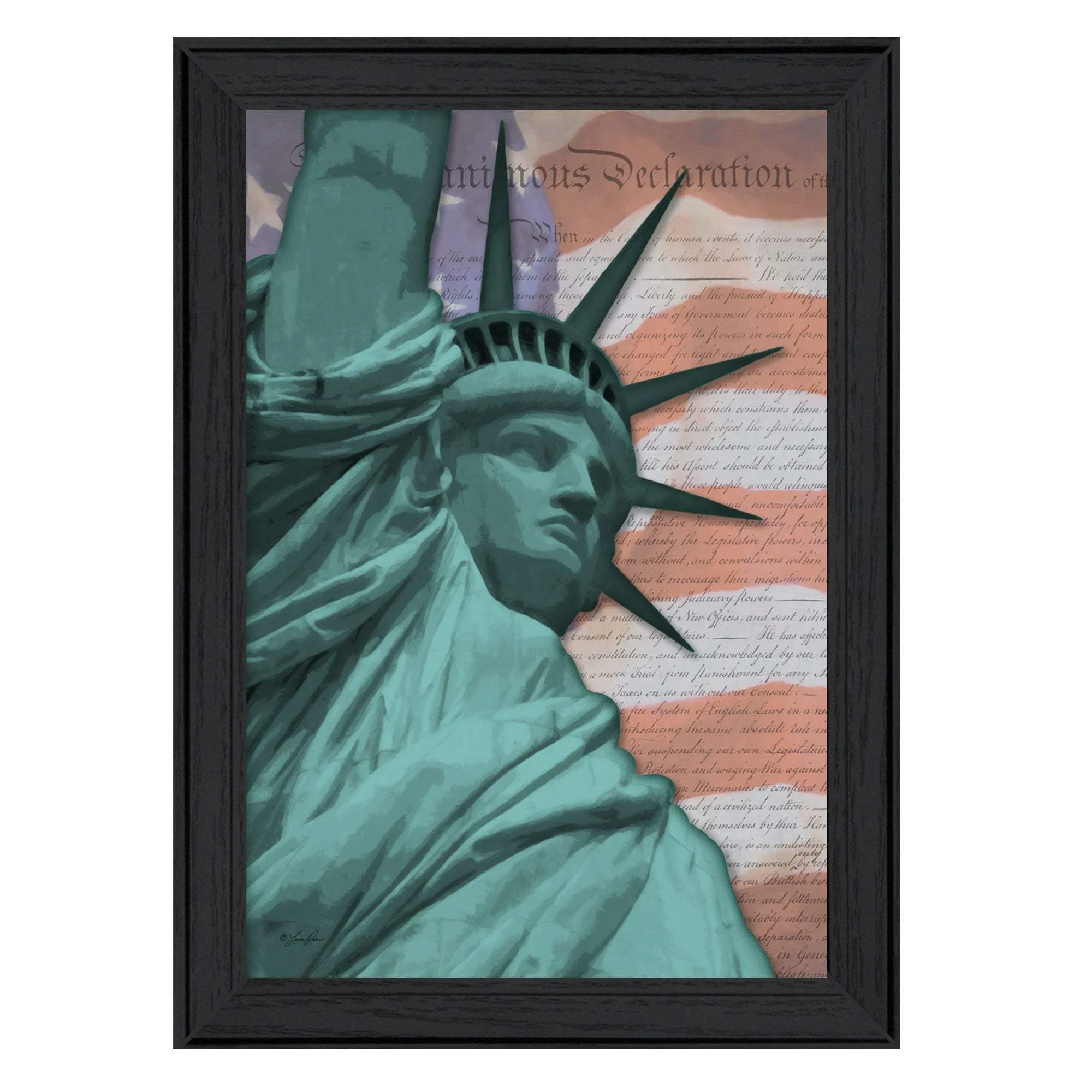 Lady Liberty Black Framed Print Wall Art - Image 2