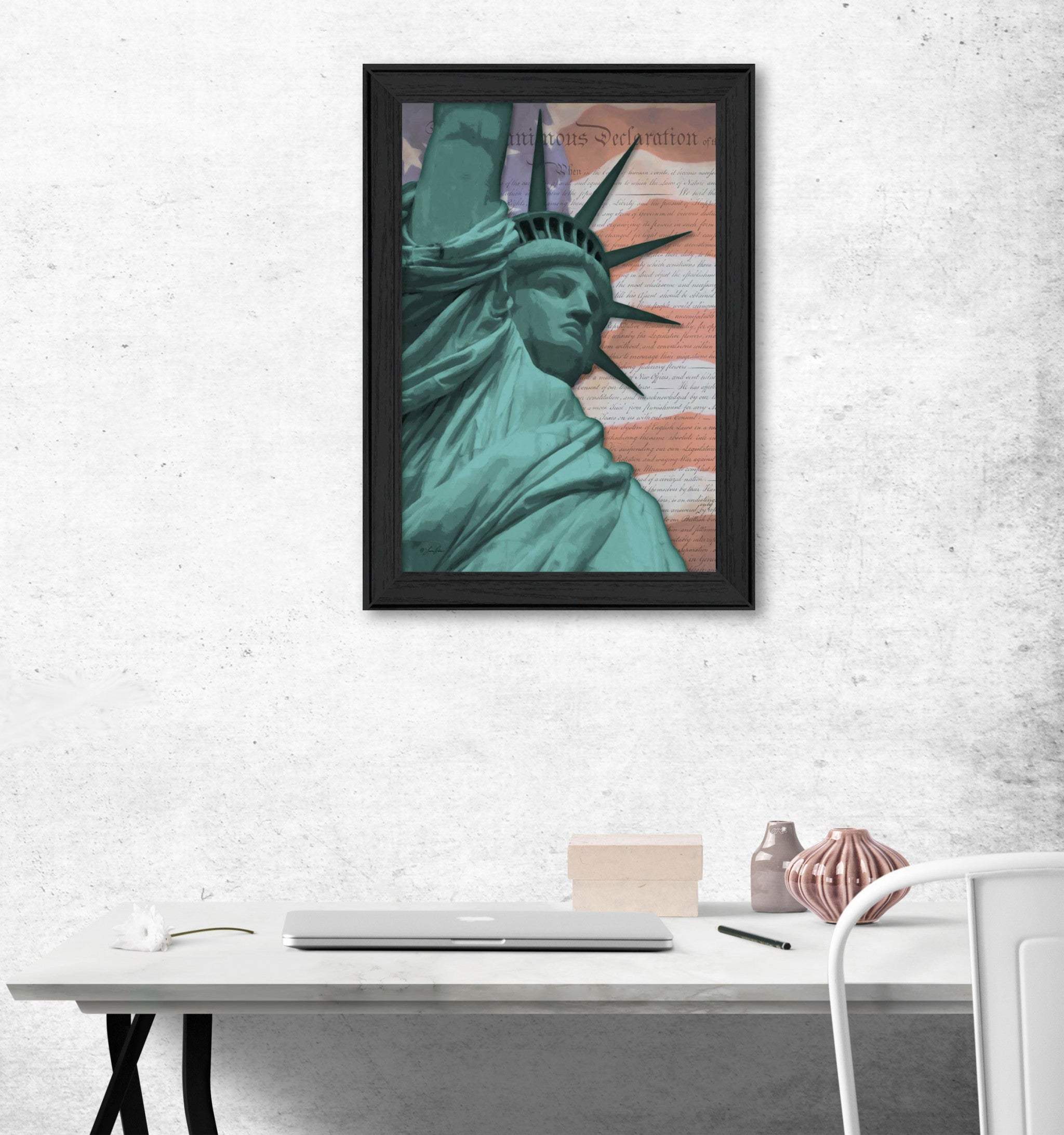 Lady Liberty Black Framed Print Wall Art - Image 4