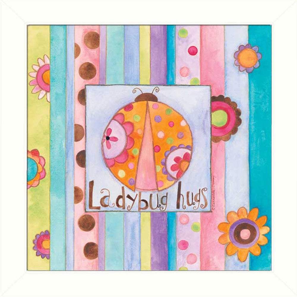 Ladybug Hugs White Framed Print Wall Art - Image 4