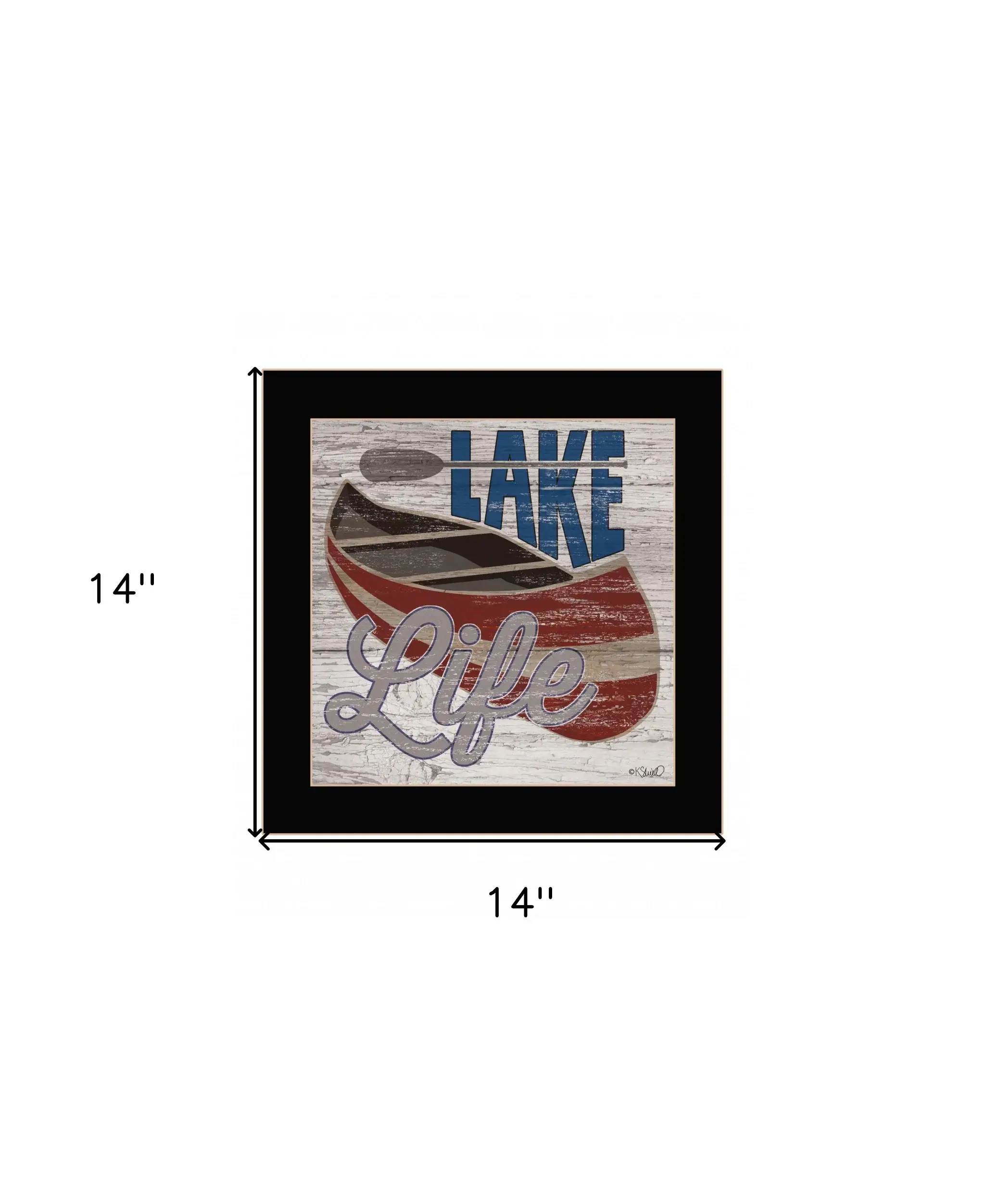 Lake Life Canoe 1 Black Framed Print Wall Art - Image 5