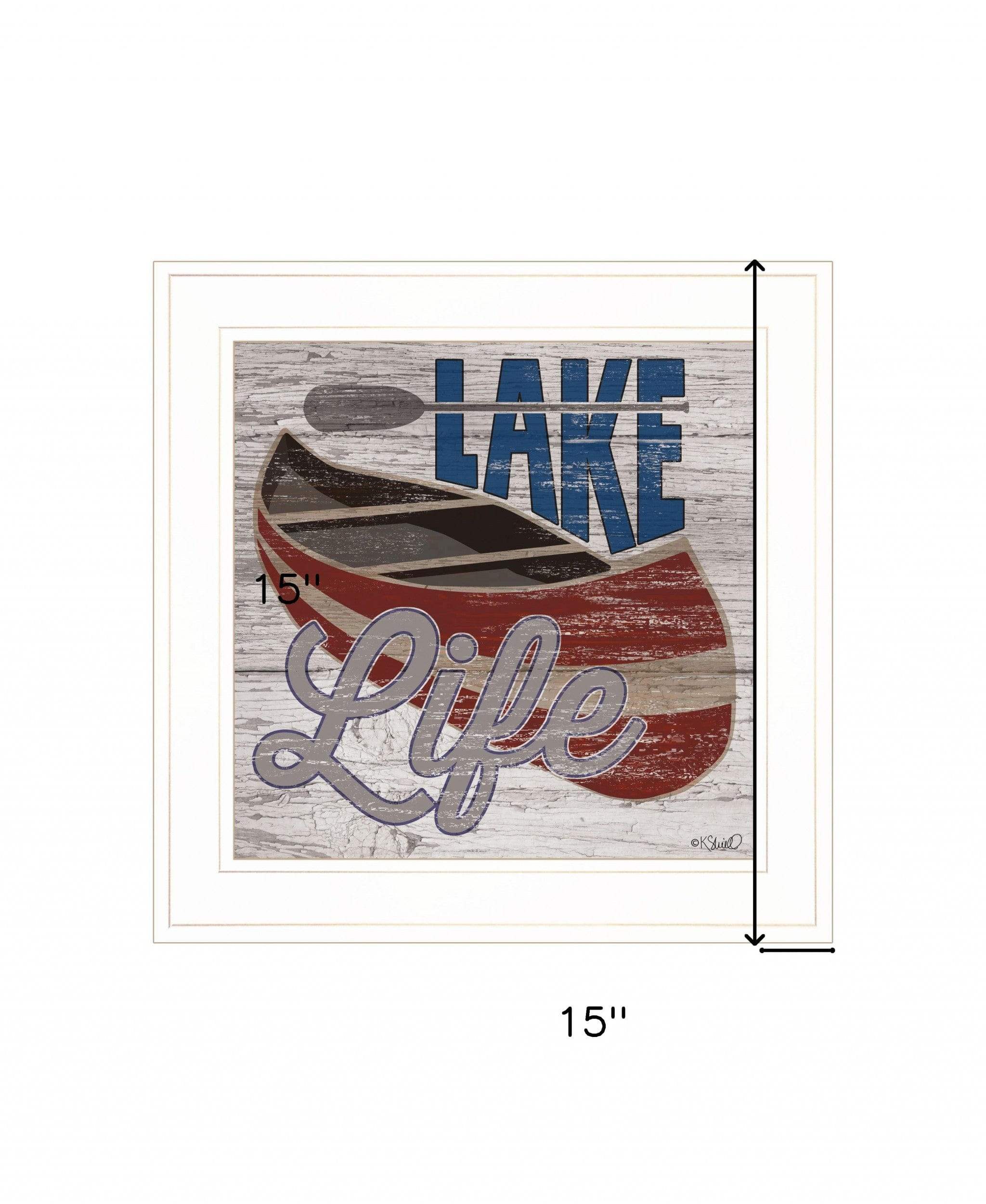 Lake Life Canoe 2 White Framed Print Wall Art - Image 5