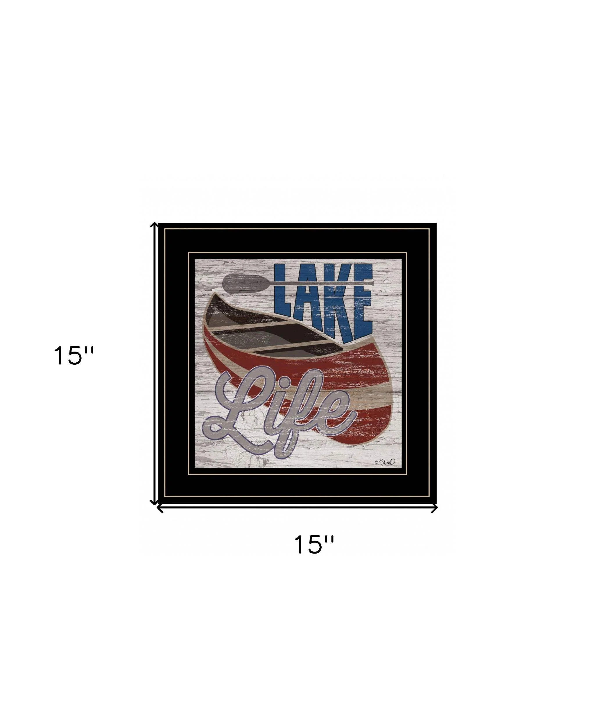 Lake Life Canoe 3 Black Framed Print Wall Art - Image 6