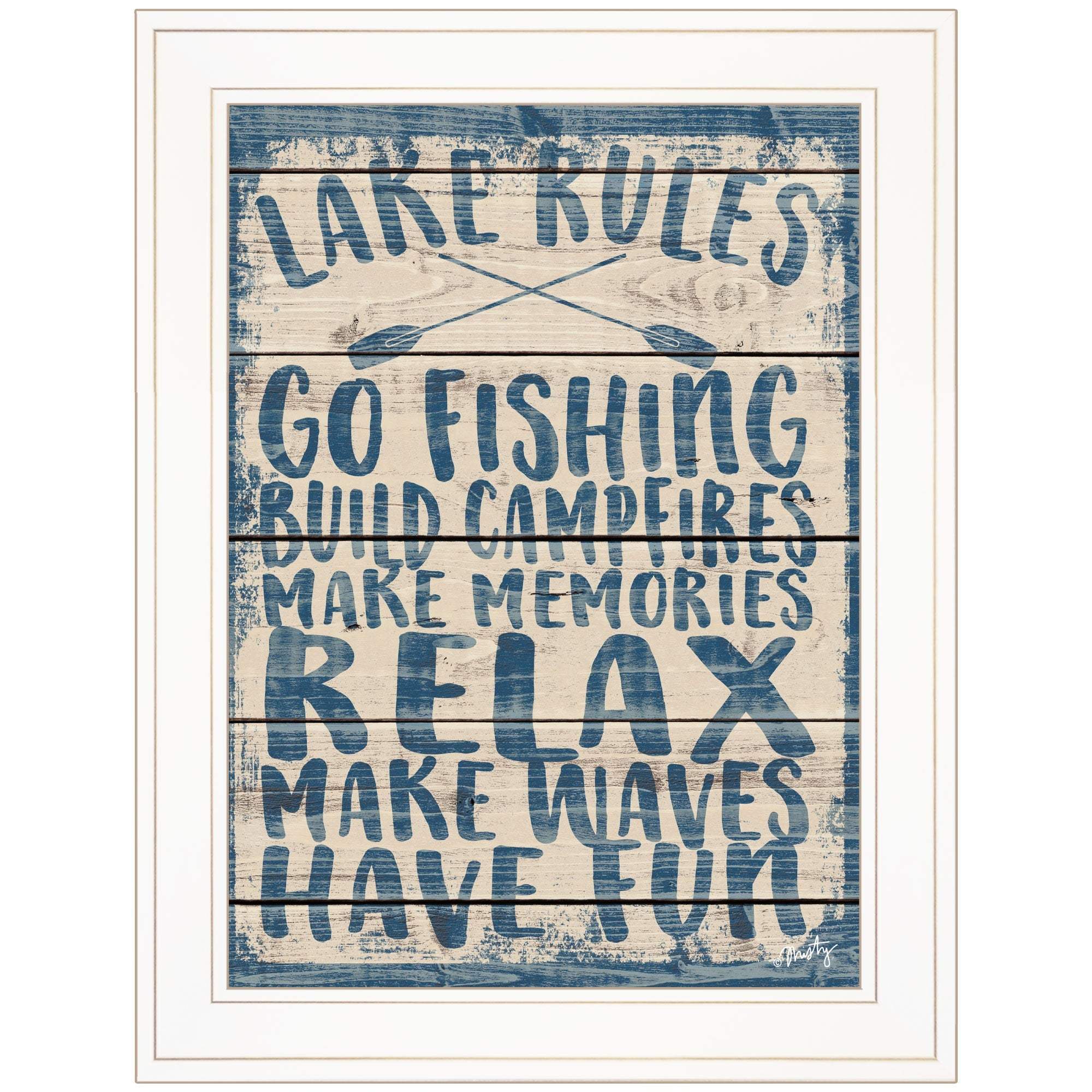 Lake Rules 1 White Framed Print Wall Art - Image 2