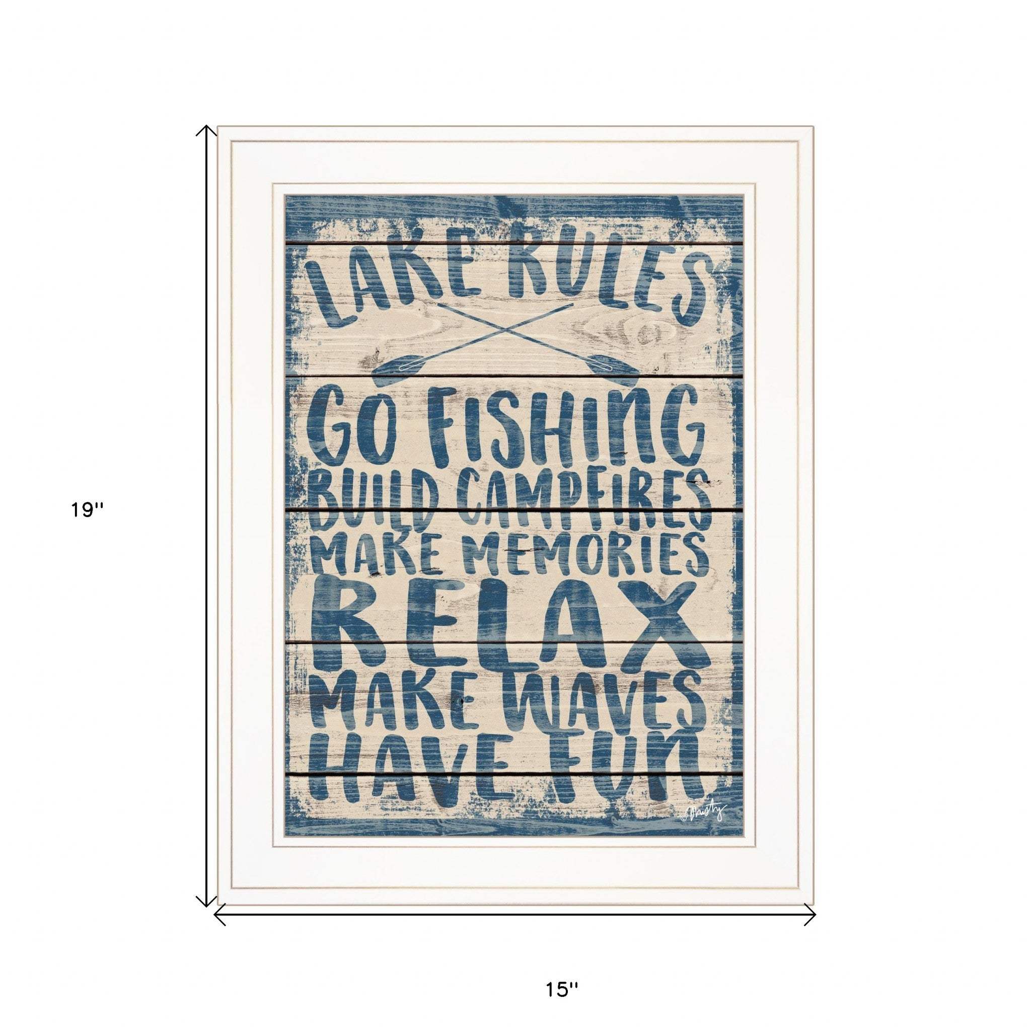 Lake Rules 1 White Framed Print Wall Art - Image 5