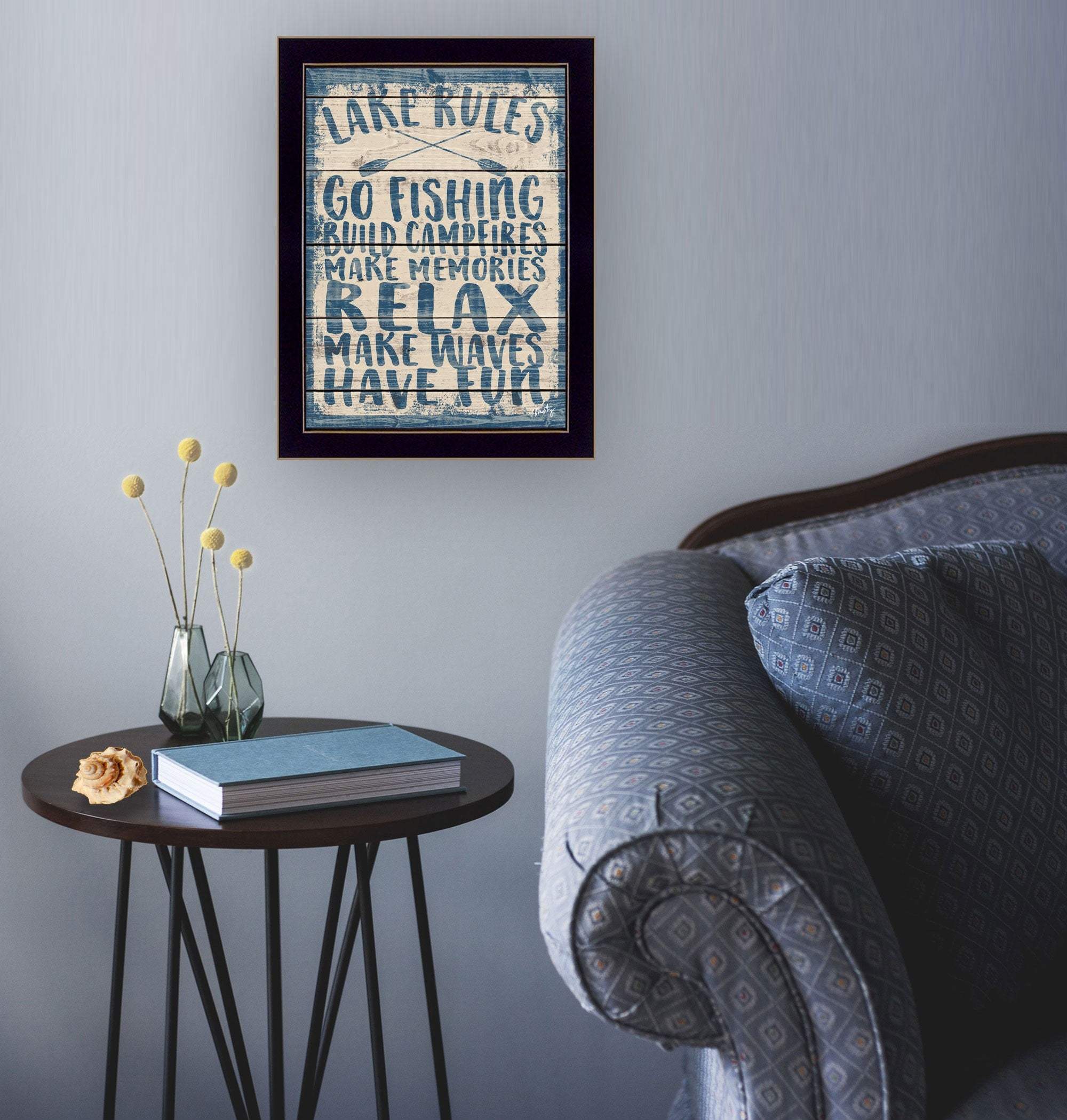 Lake Rules 2 Black Framed Print Wall Art - Image 4