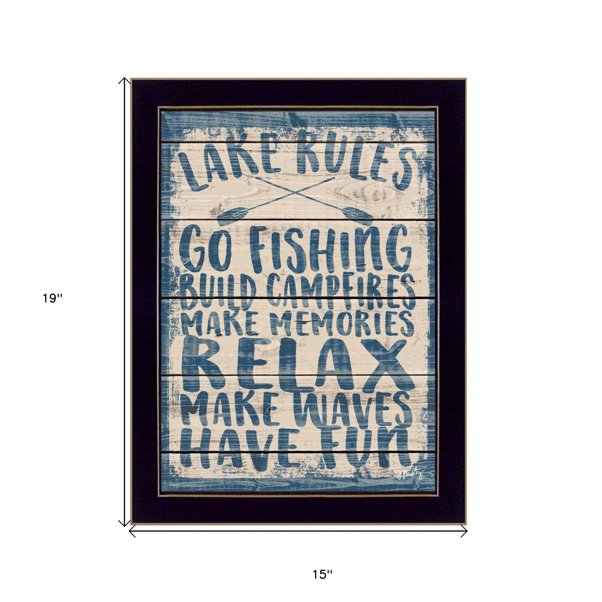 Lake Rules 2 Black Framed Print Wall Art - Image 5