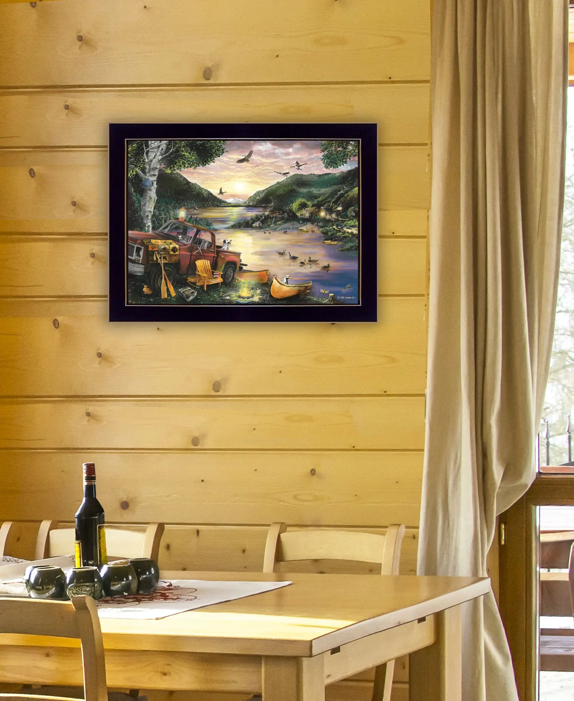 Lakefront Camping I 1 Black Framed Print Wall Art - Image 5