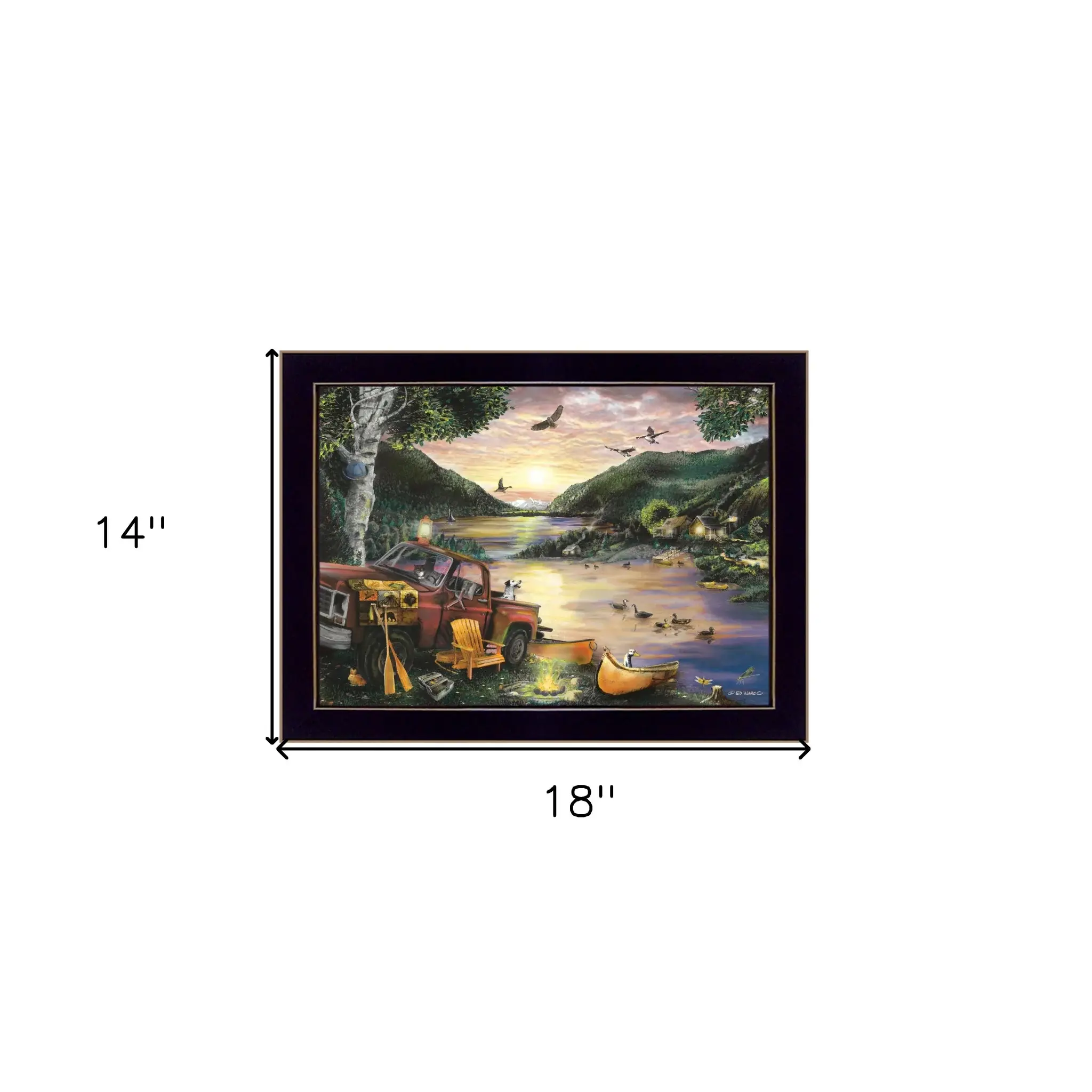 Lakefront Camping I 1 Black Framed Print Wall Art - Image 6