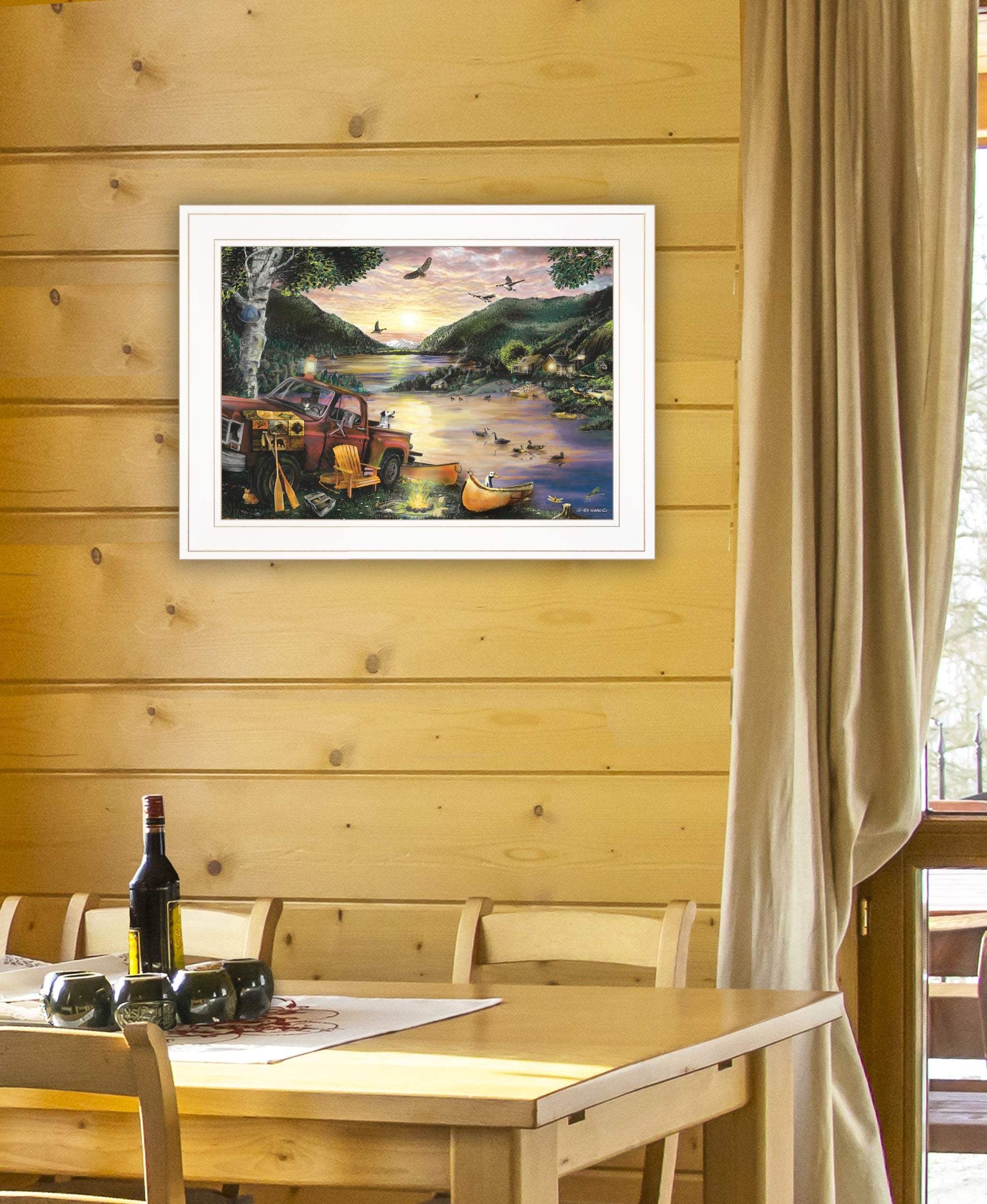 Lakefront Camping I 2 White Framed Print Wall Art - Image 5