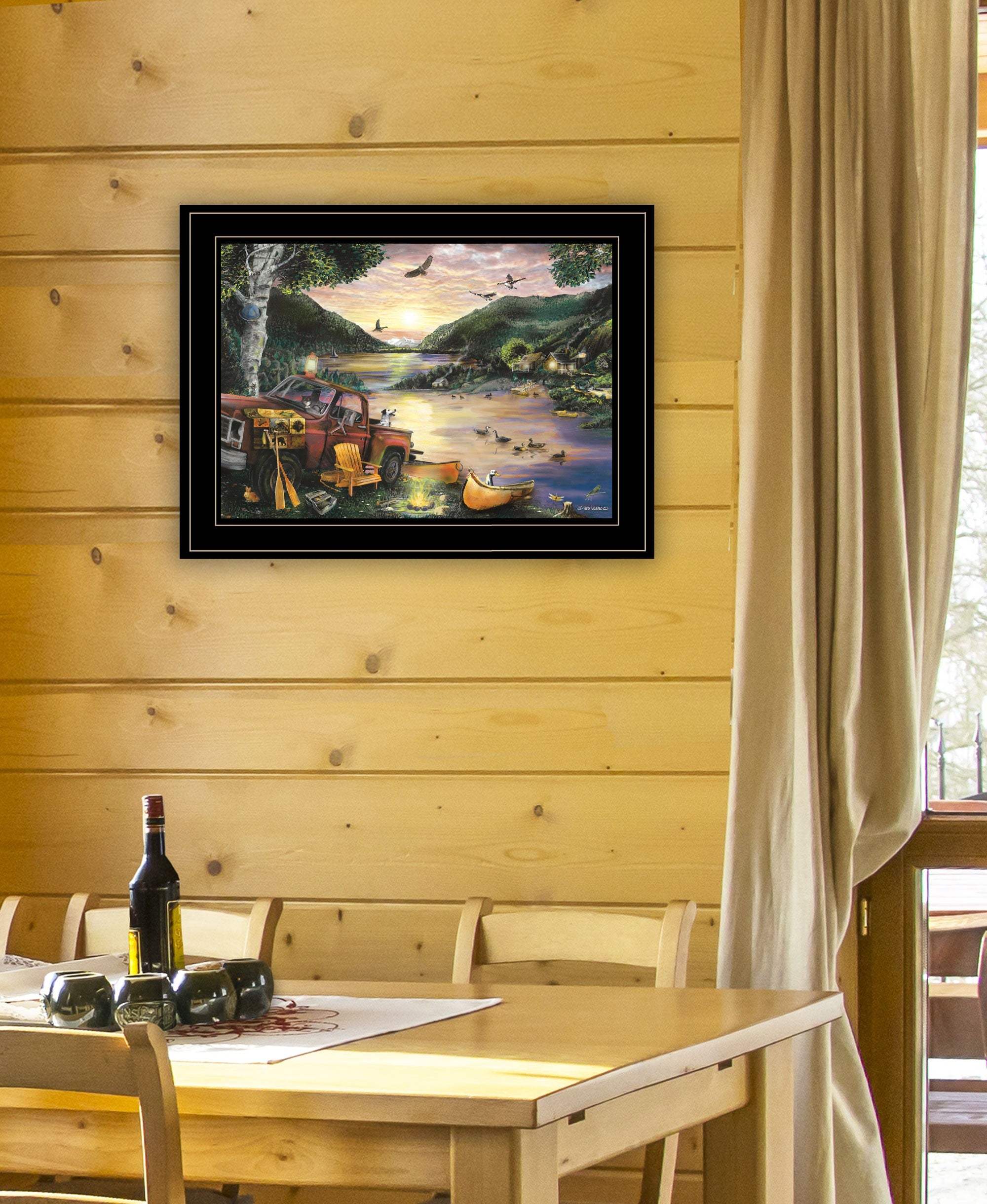 Lakefront Camping I 3 Black Framed Print Wall Art - Image 5