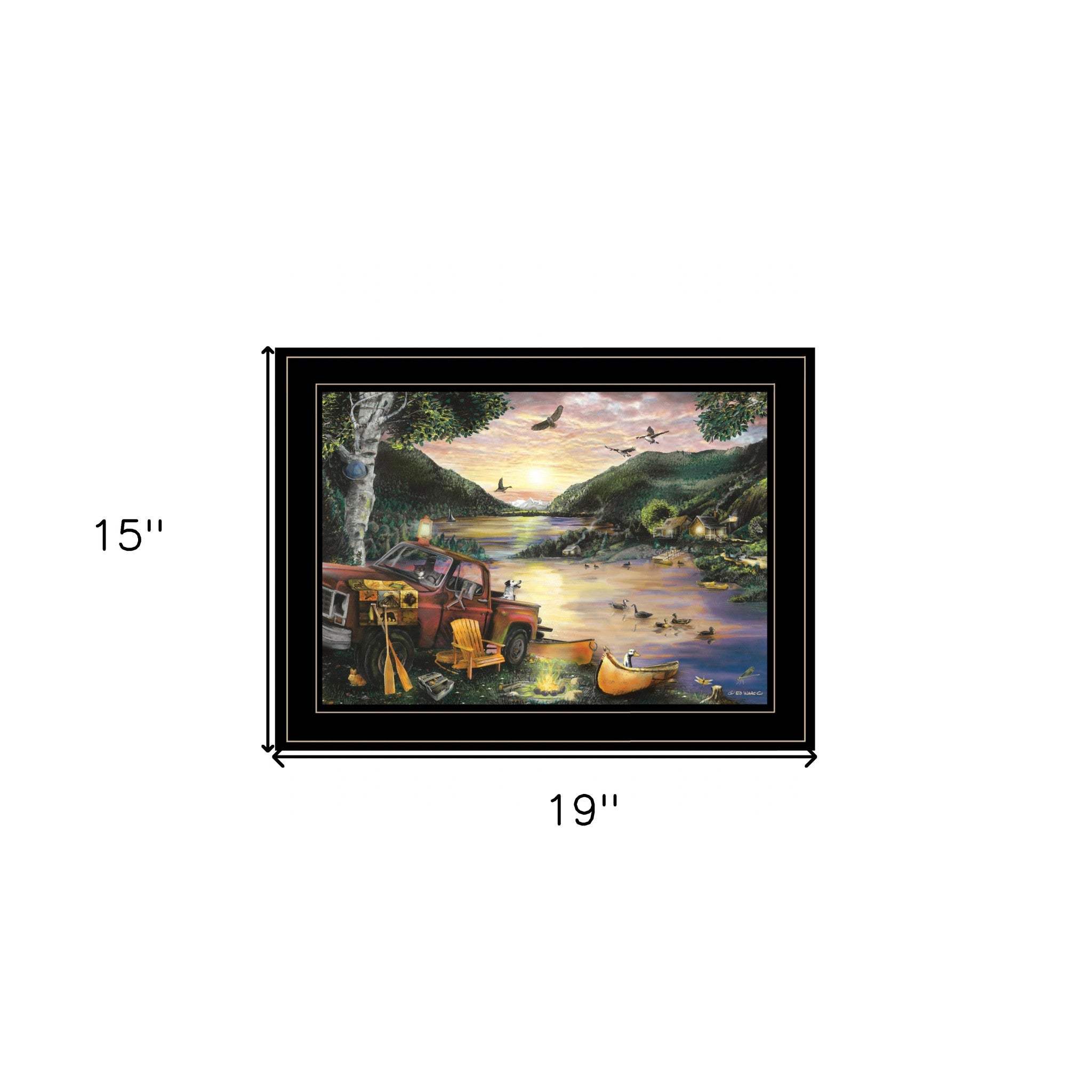 Lakefront Camping I 3 Black Framed Print Wall Art - Image 6