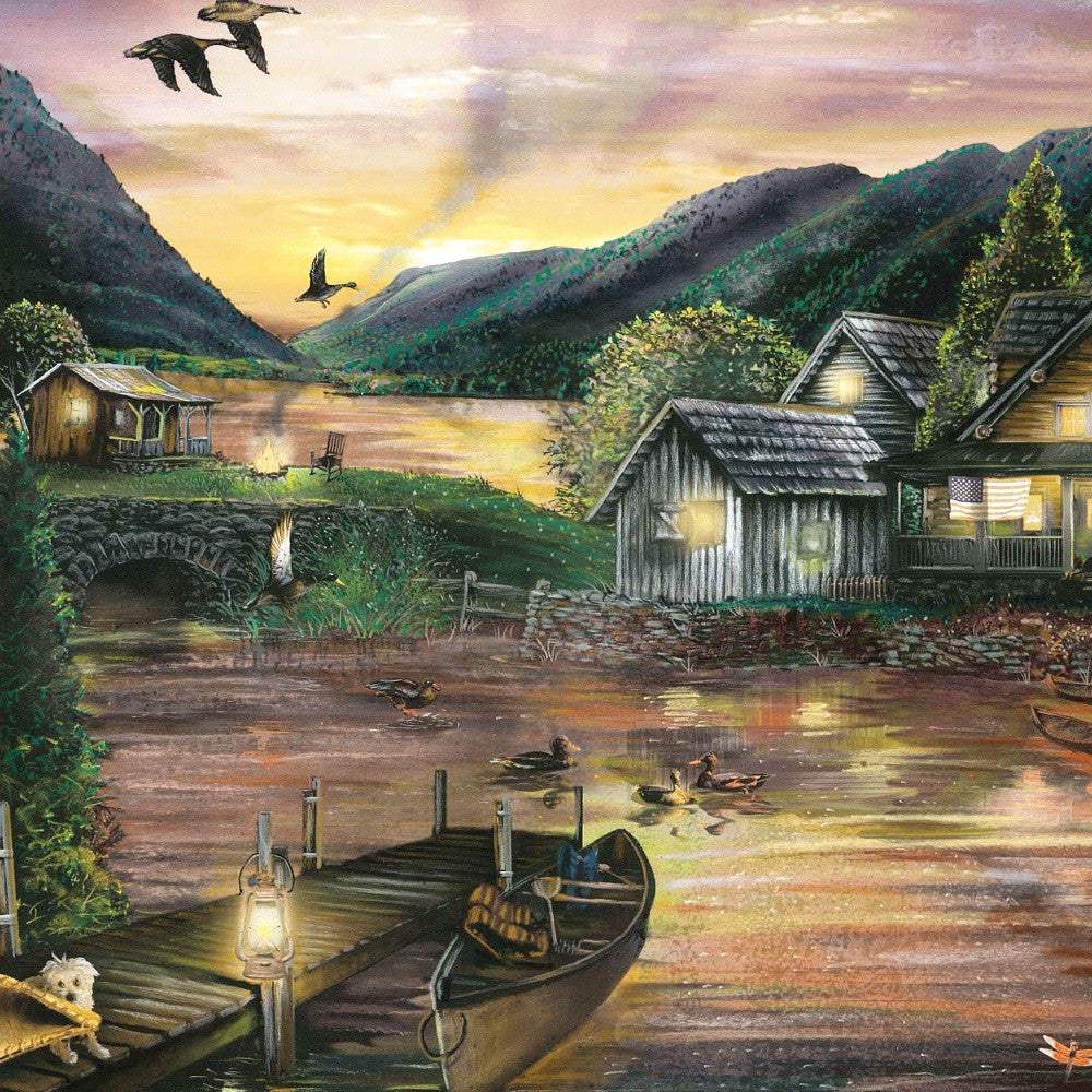 Lakefront Camping II 2 White Framed Print Wall Art - Image 4
