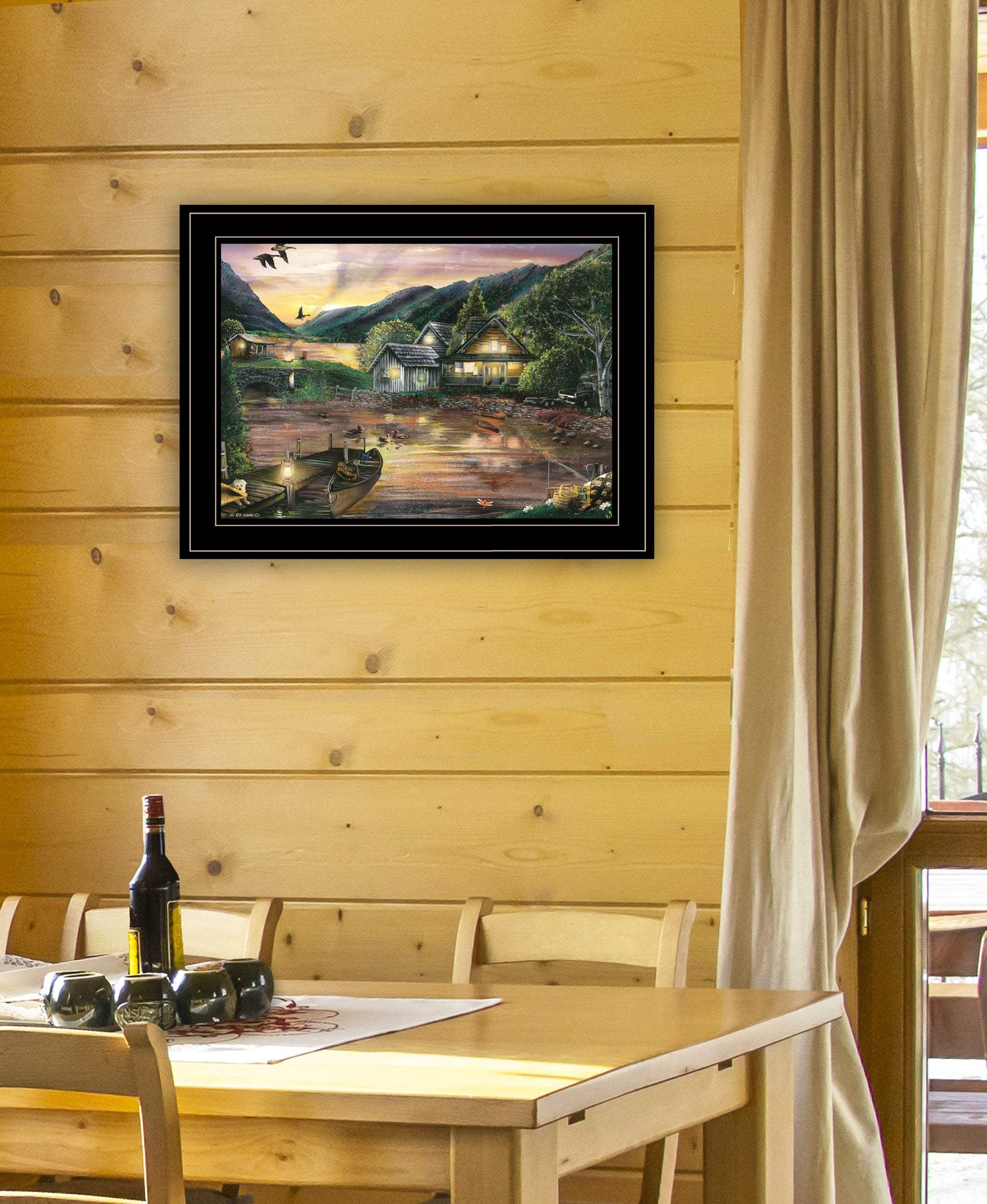 Lakefront Camping II 3 Black Framed Print Wall Art - Image 5