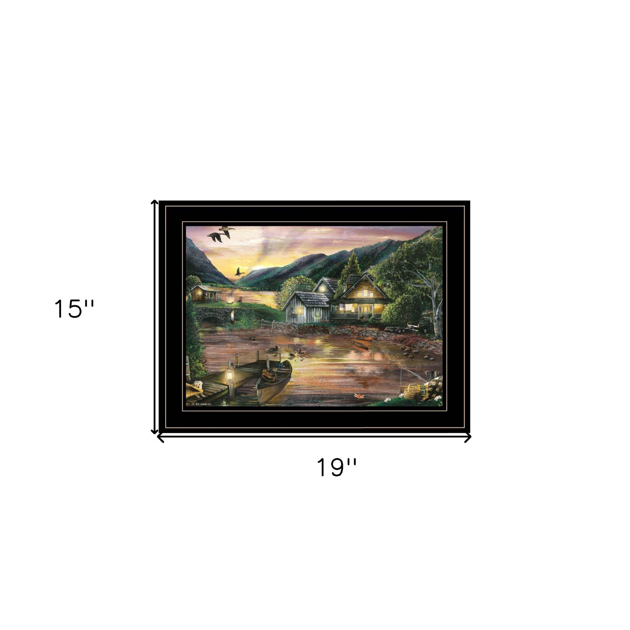 Lakefront Camping II 3 Black Framed Print Wall Art - Image 6