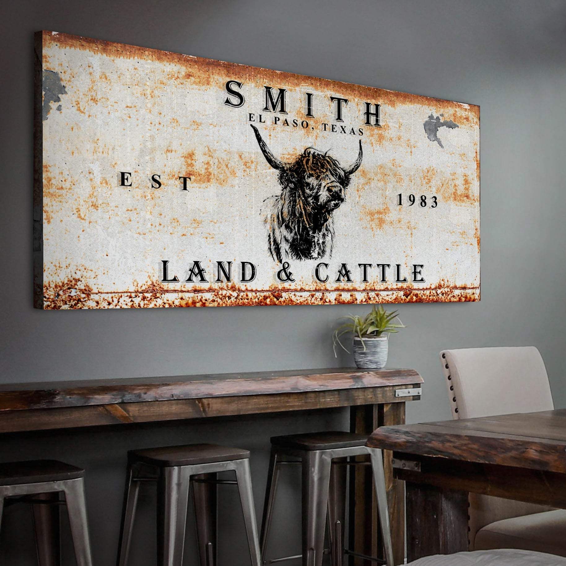 Land And Cattle Rustic Sign II - Image 2