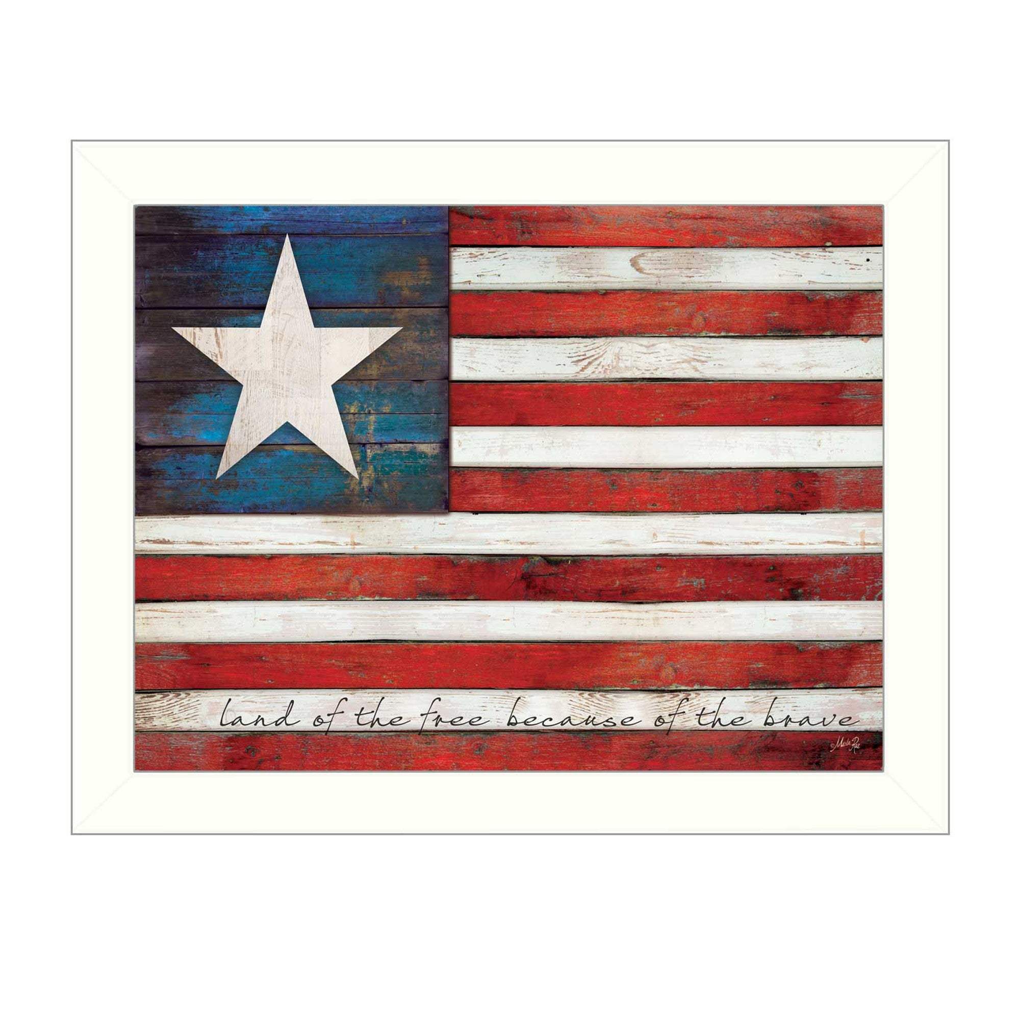 Land of the Free White Framed Print Wall Art - Image 2