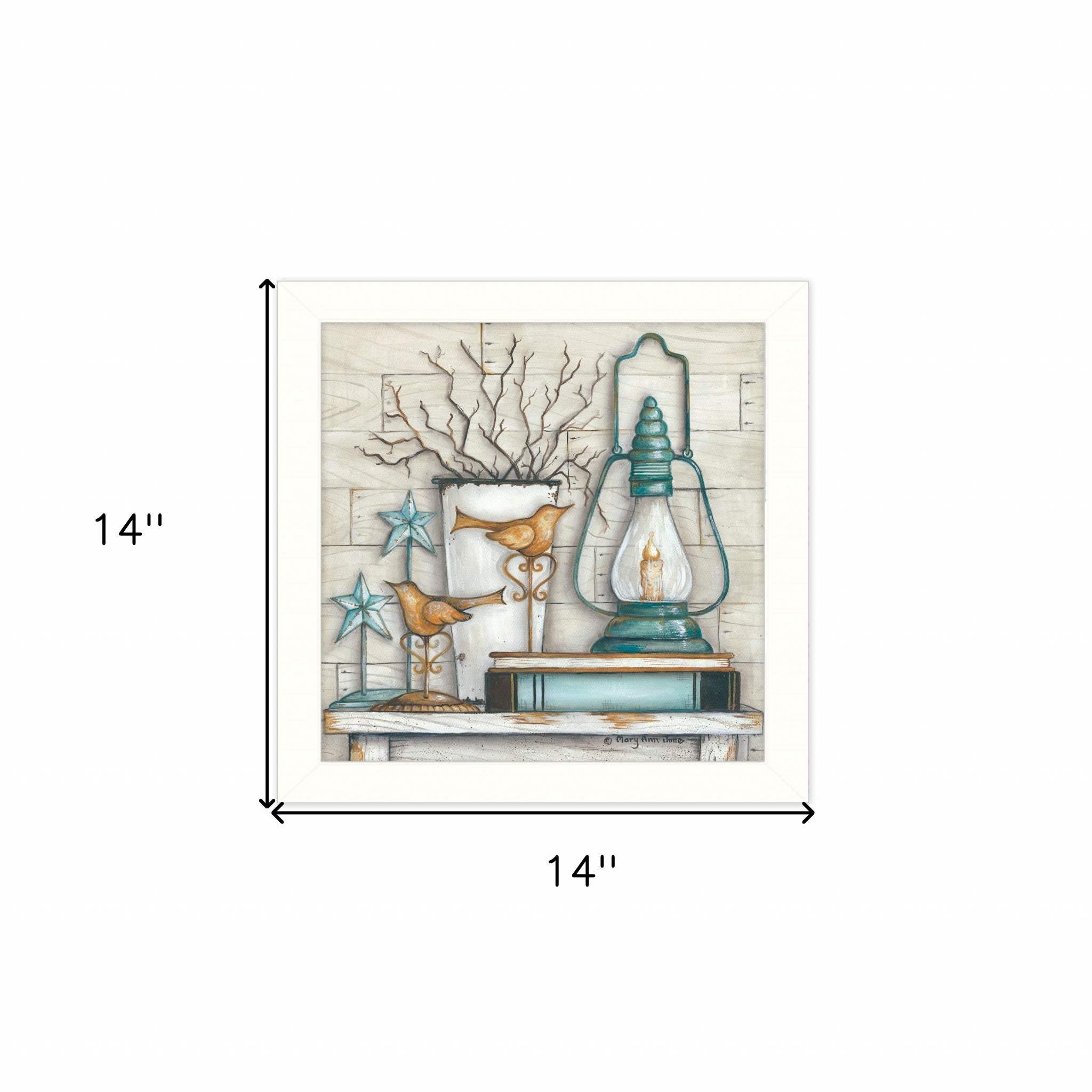 Lantern on Books 2 White Framed Print Wall Art - Image 5