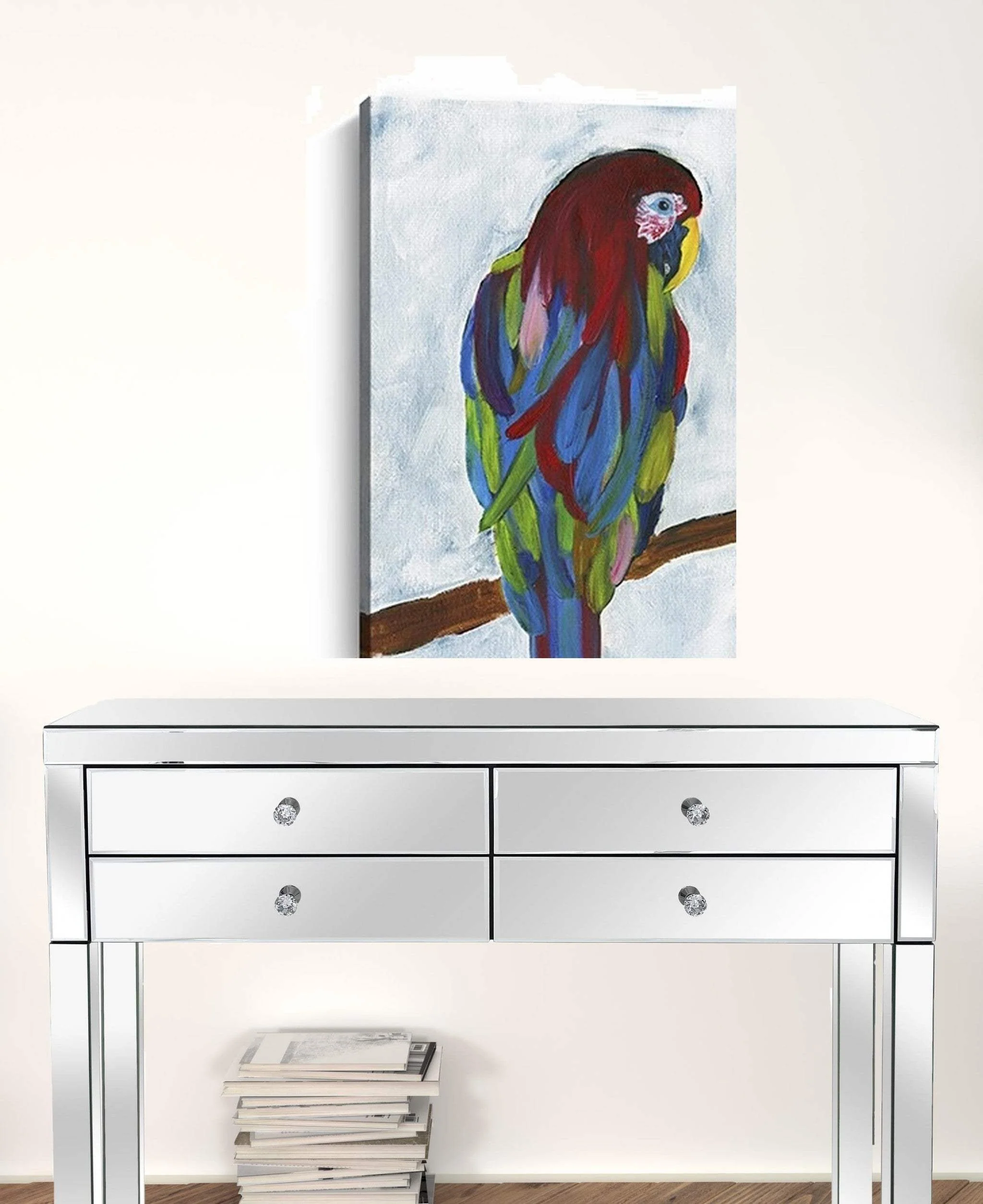 Large Bright and Tropical Parrot Canvas Wall Art - Image 3