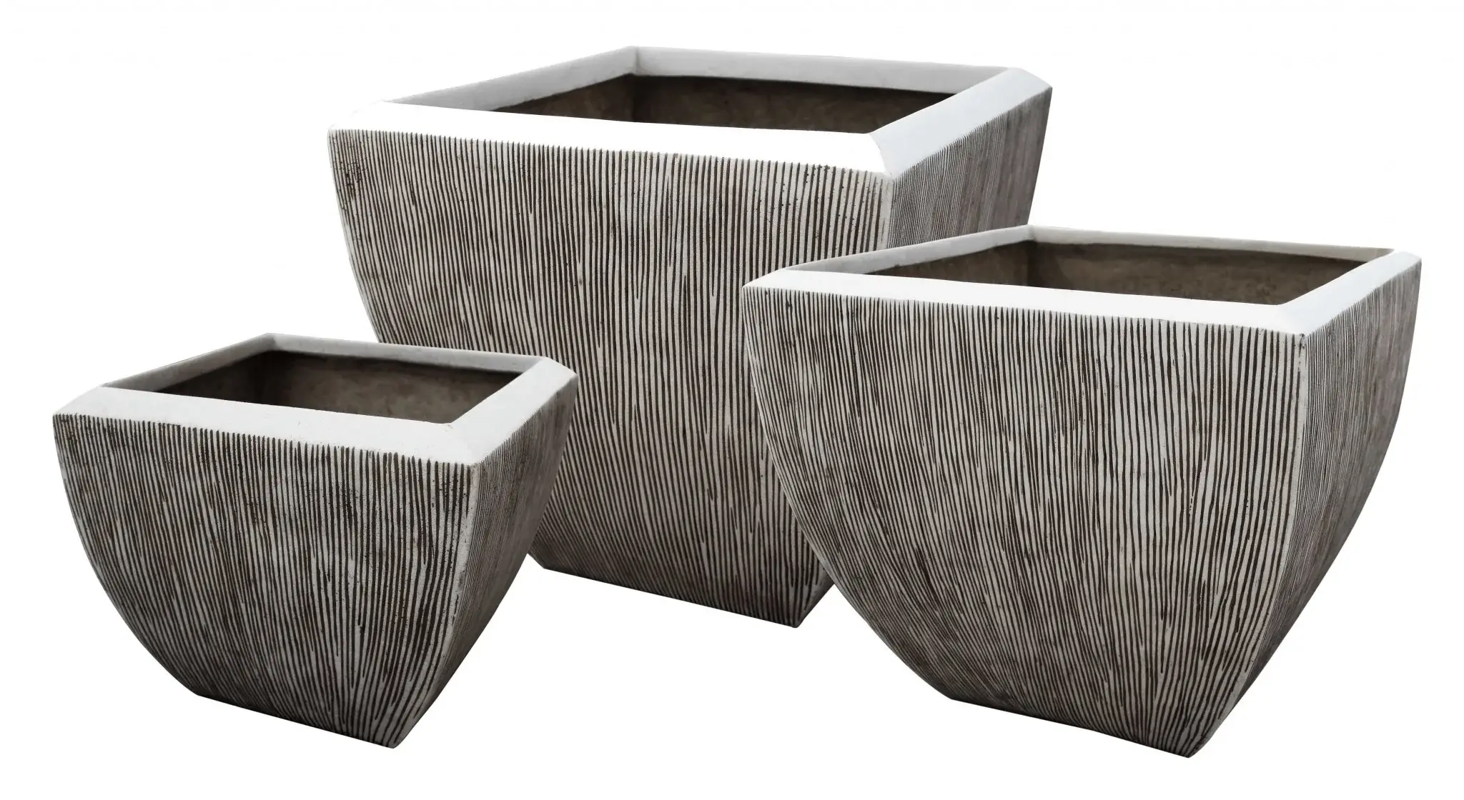 Large Distressed And Ribbed Flower Pot Planter - Image 2