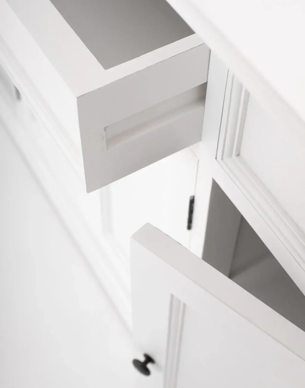 Large Modern Farmhouse White Cabinet - Image 9