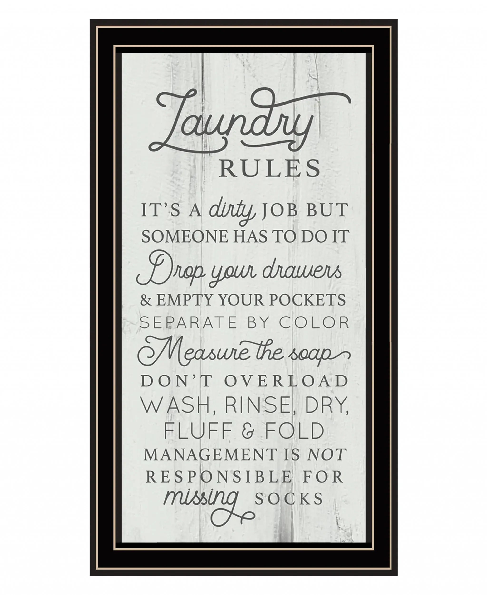 Laundry Rules 1 Black Framed Print Bathroom Wall Art - Image 2