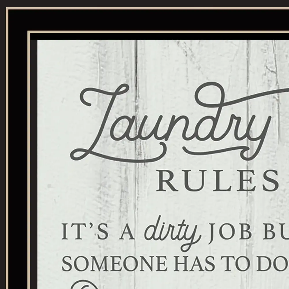 Laundry Rules 1 Black Framed Print Bathroom Wall Art - Image 3