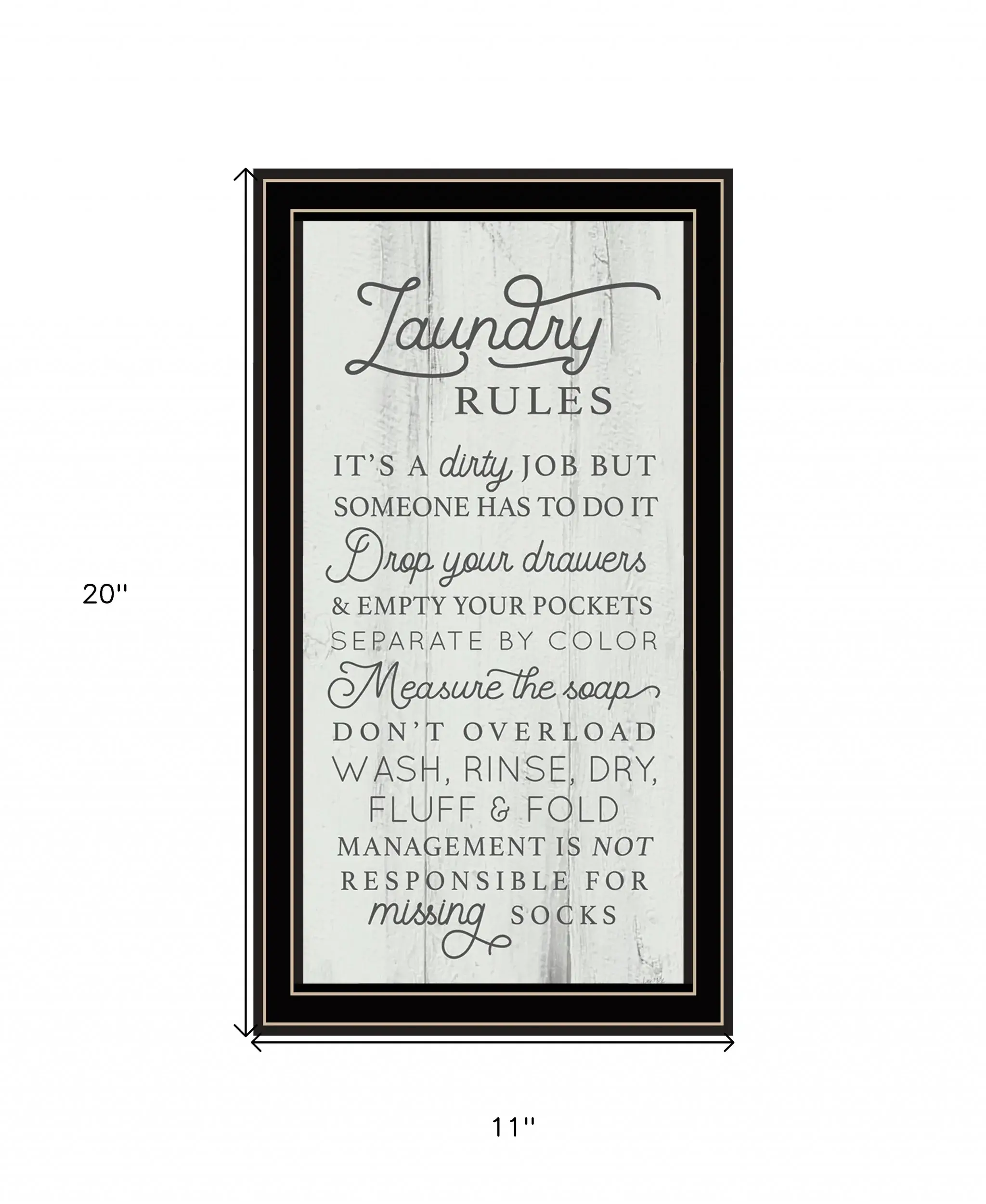 Laundry Rules 1 Black Framed Print Bathroom Wall Art - Image 5