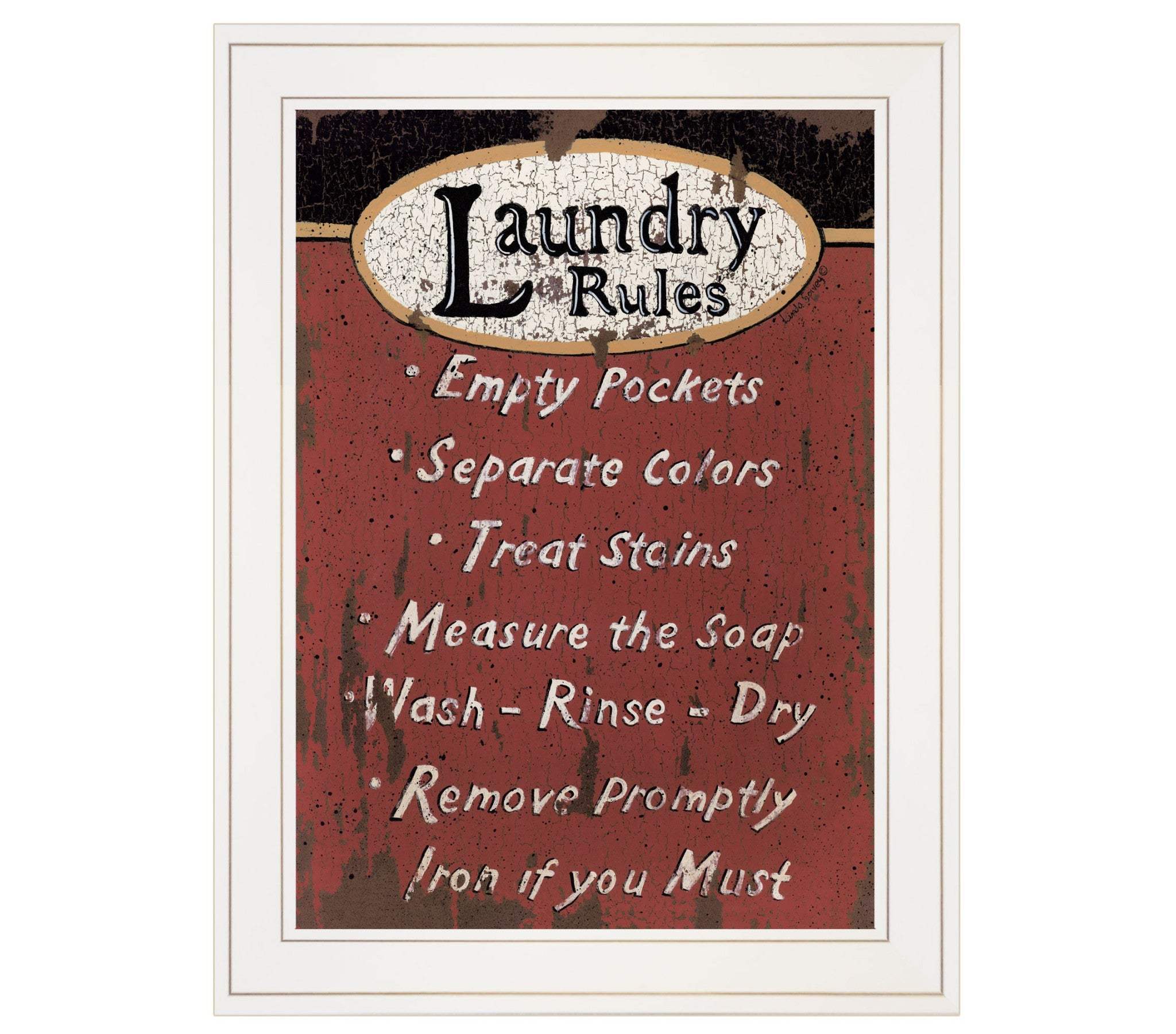Laundry Rules 3 White Framed Print Laundry Wall Art - Image 2