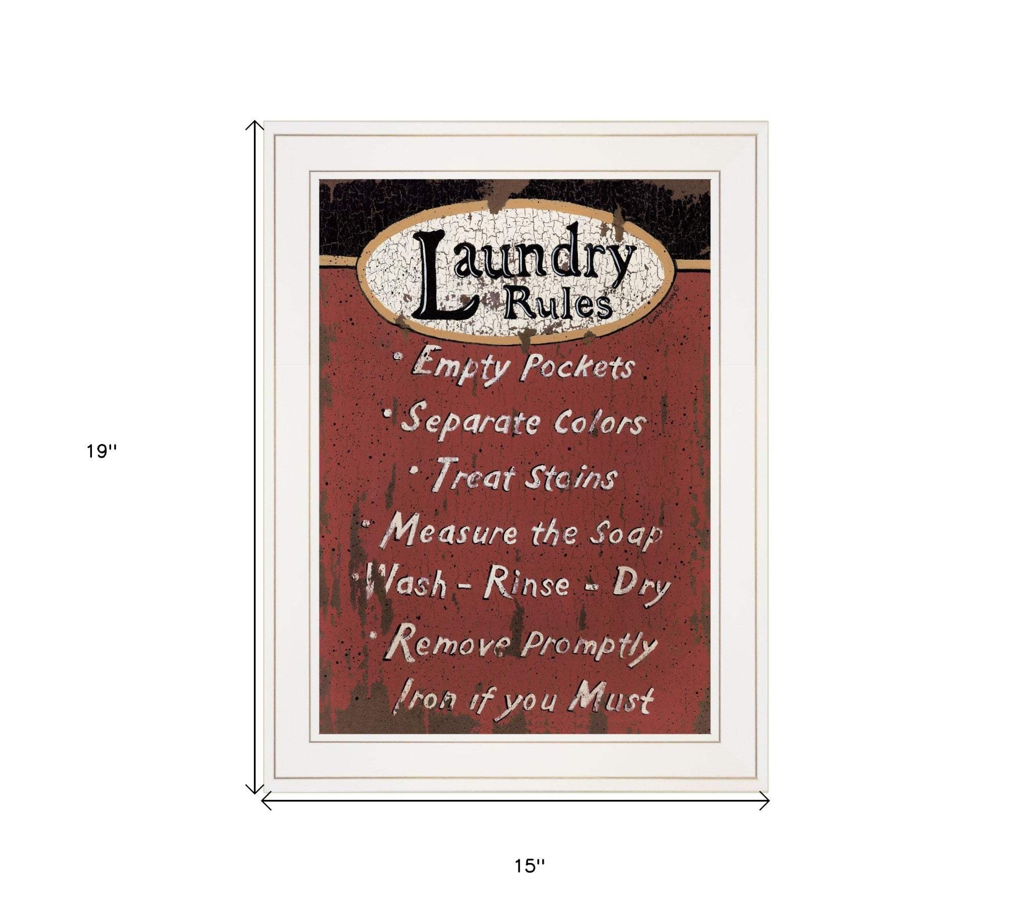 Laundry Rules 3 White Framed Print Laundry Wall Art - Image 5