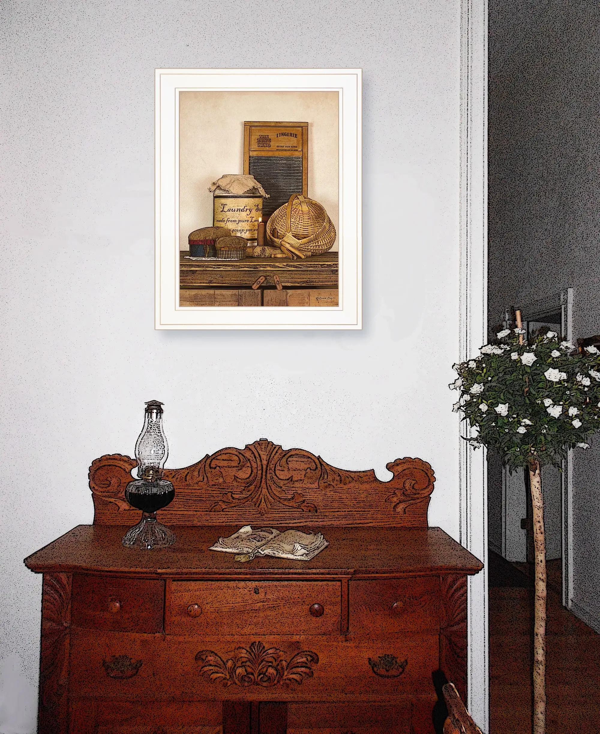 Laundry Soap 1 White Framed Print Bathroom Wall Art - Image 3