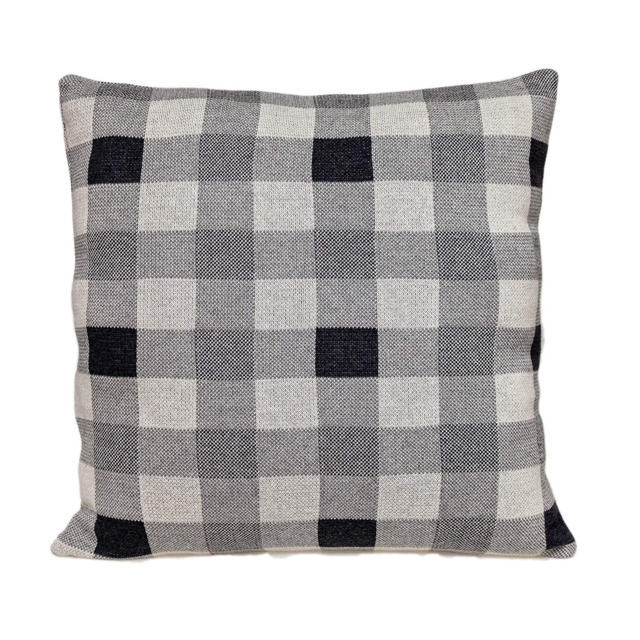 Lead Grey Checkered Pillow - Image 2