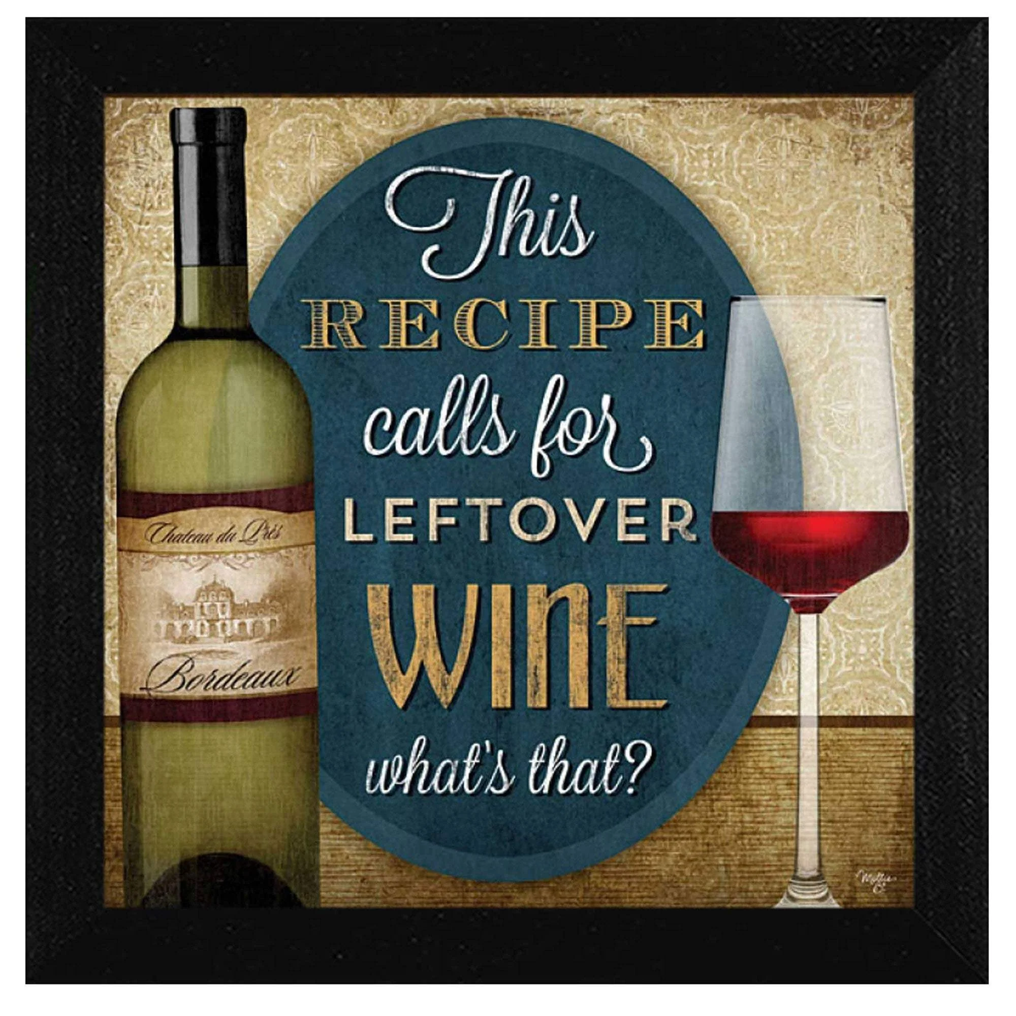Leftover Wine Black Framed Print Wall Art - Image 2