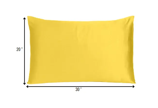 Lemon Dreamy Set Of 2 Silky Satin Queen Pillowcases - Image 8
