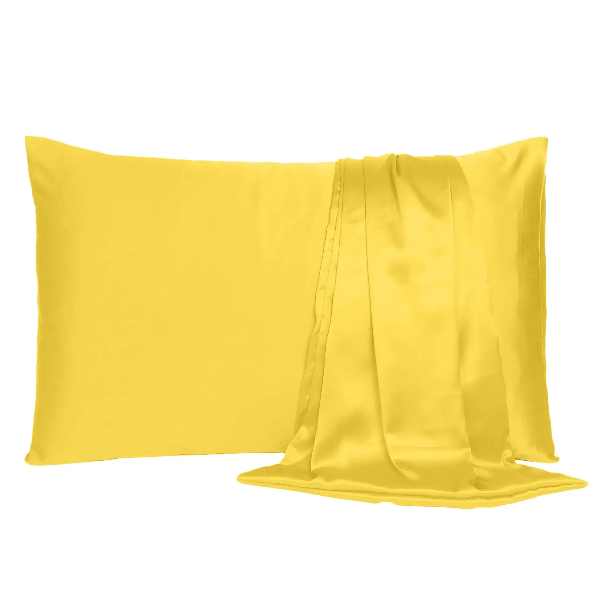 Lemon Dreamy Set Of 2 Silky Satin Standard Pillowcases - Image 4