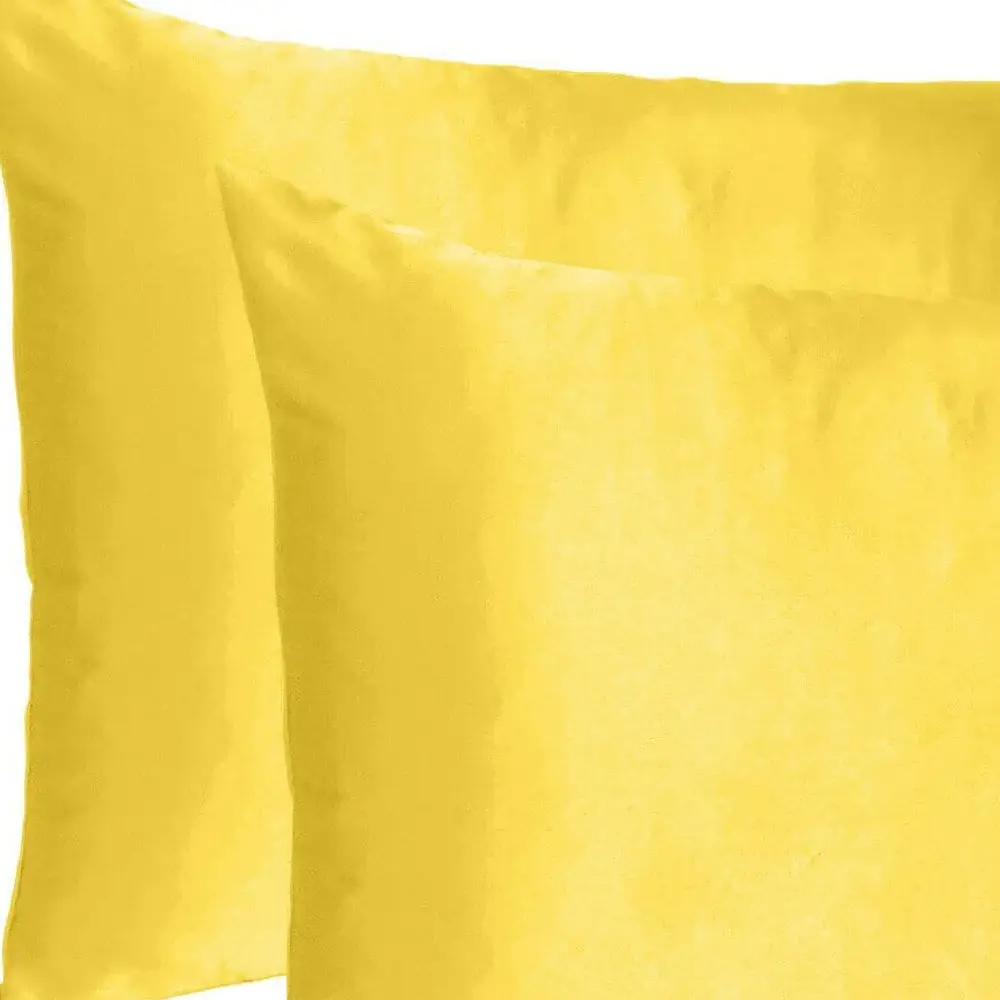 Lemon Dreamy Set Of 2 Silky Satin Standard Pillowcases - Image 6