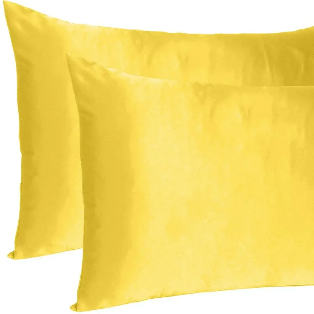 Lemon Dreamy Set Of 2 Silky Satin Standard Pillowcases - Image 7
