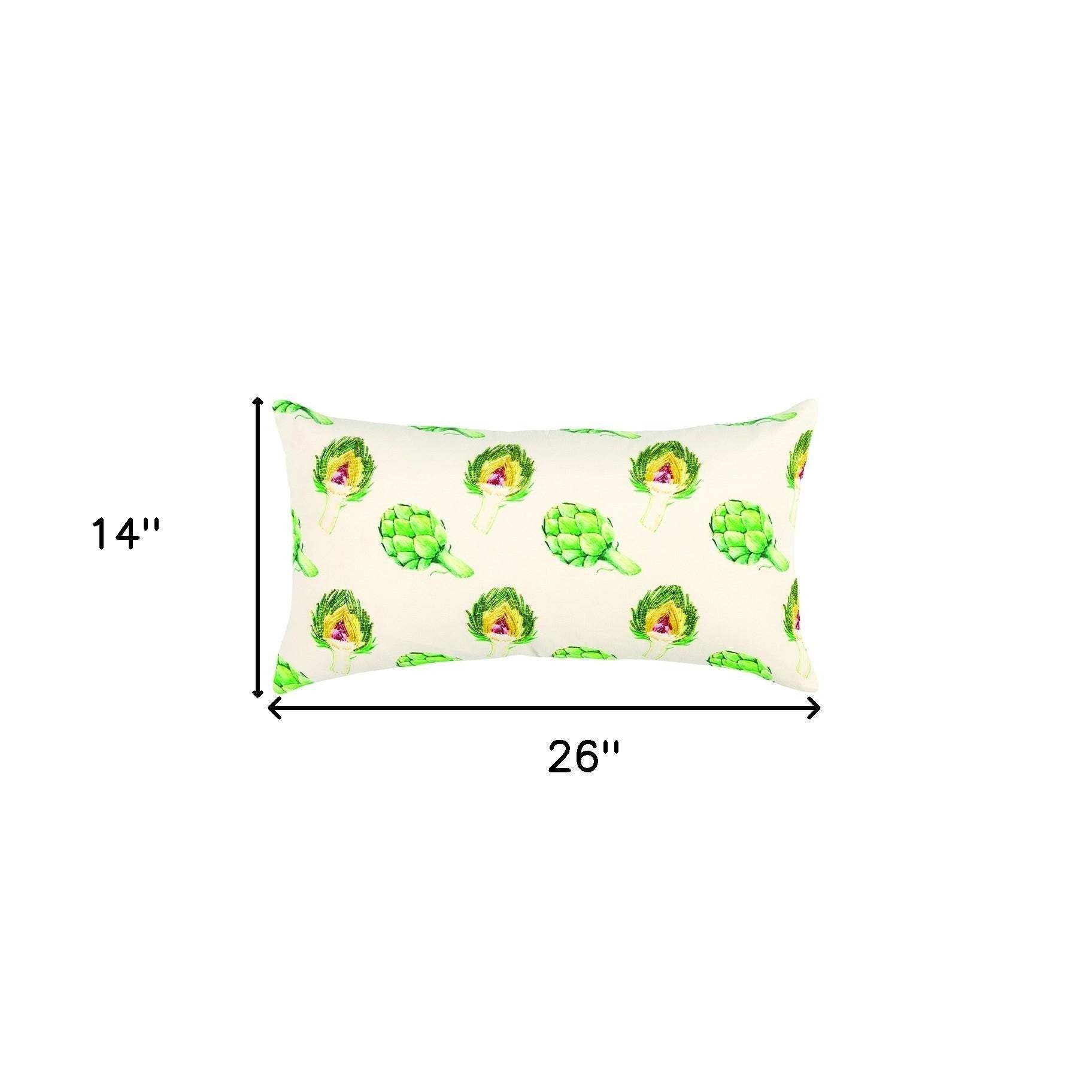 Lemon Green Artichoke Embroidered Lumbar Pillow - Image 7