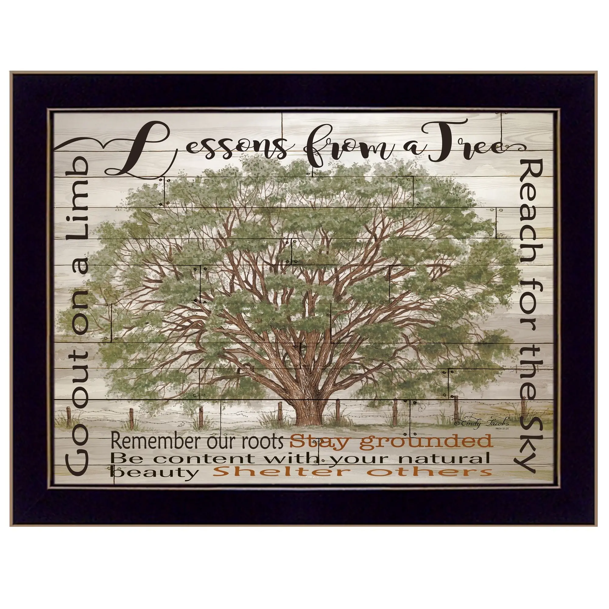 Lessons from a Tree Black Framed Print Wall Art - Image 2