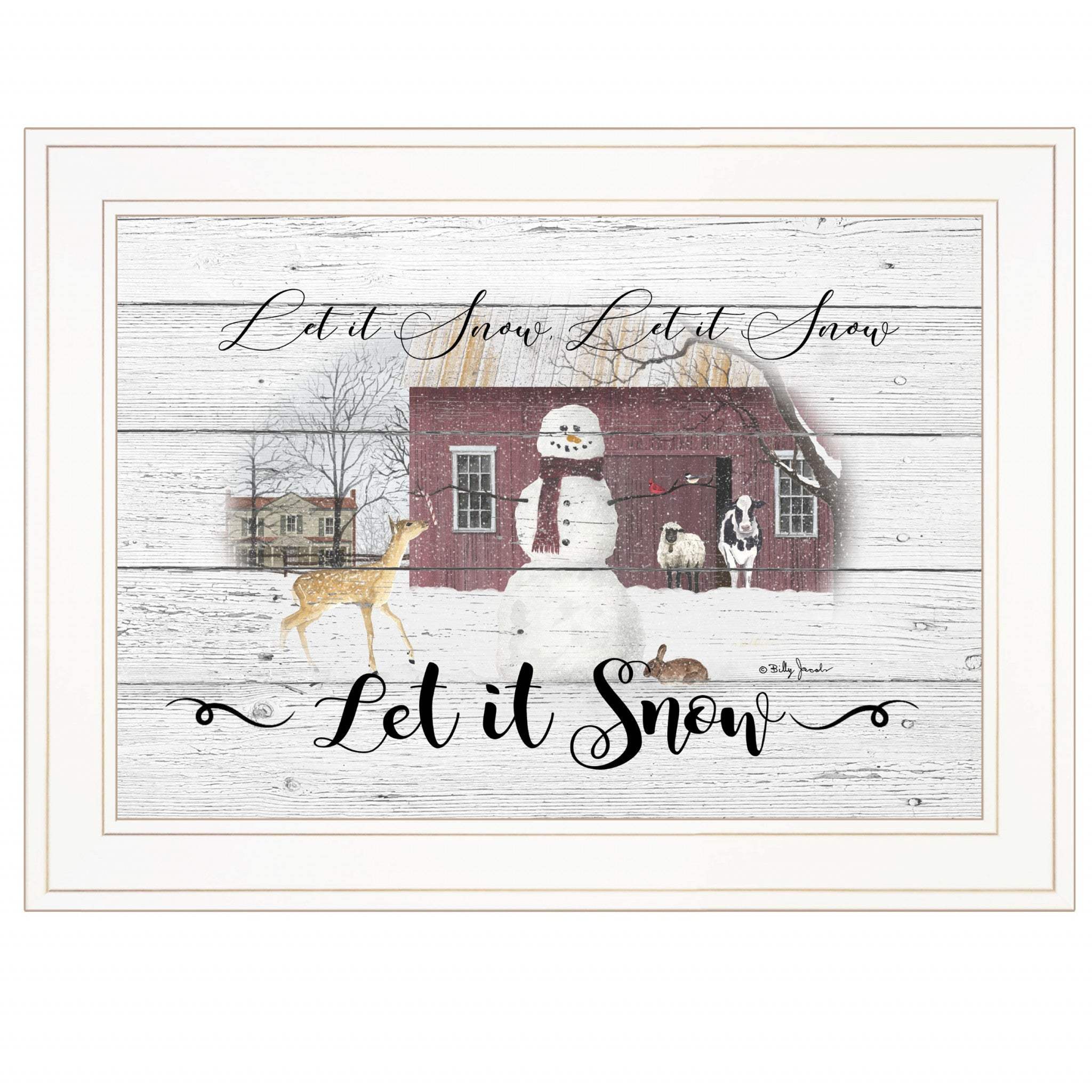 Let It Snow 2 White Framed Print Wall Art - Image 2