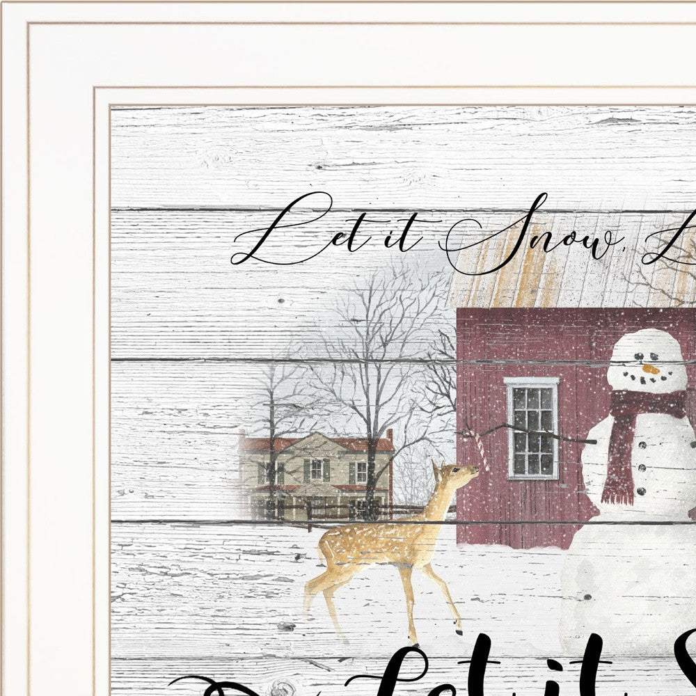 Let It Snow 2 White Framed Print Wall Art - Image 4