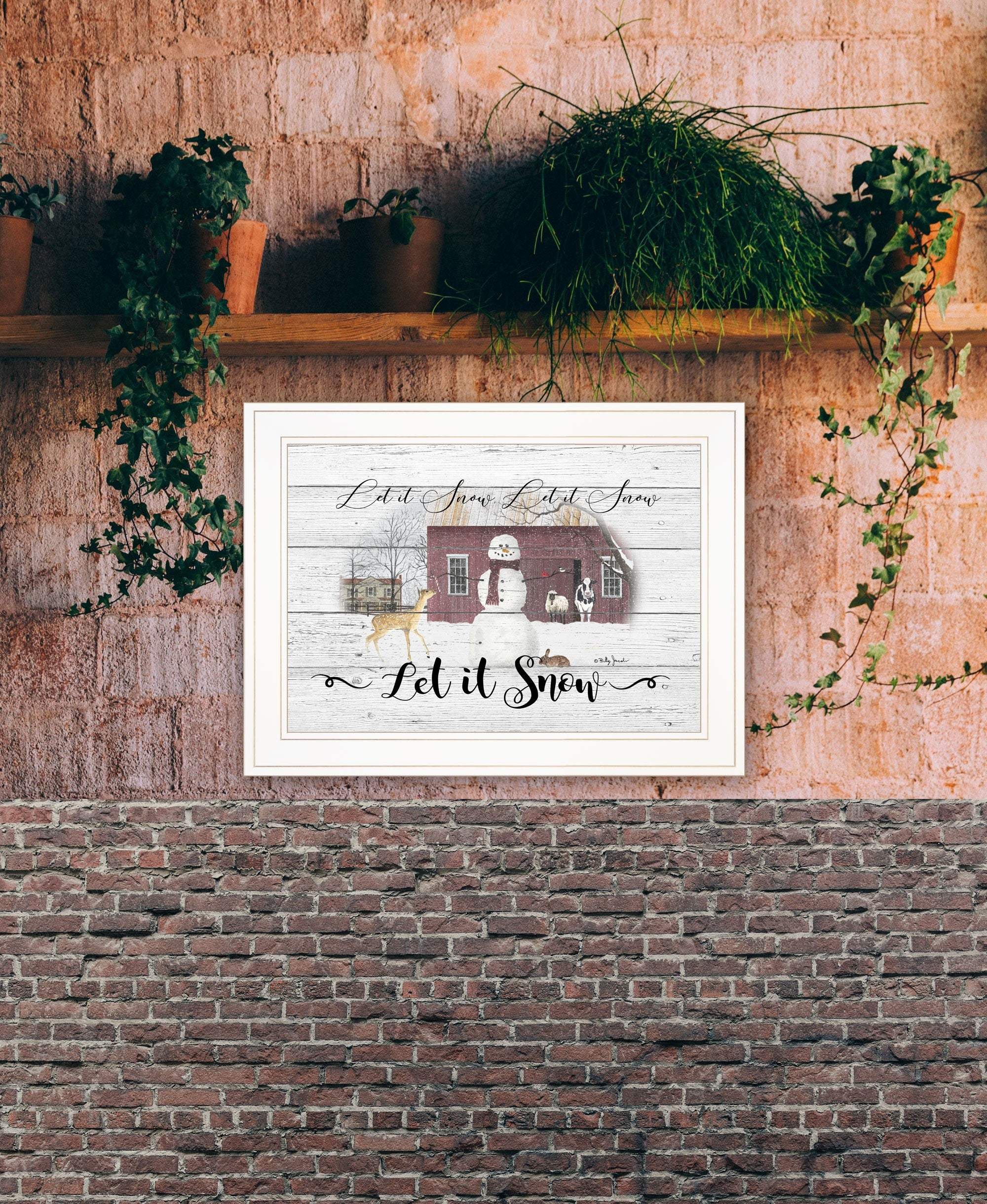 Let It Snow 2 White Framed Print Wall Art - Image 5