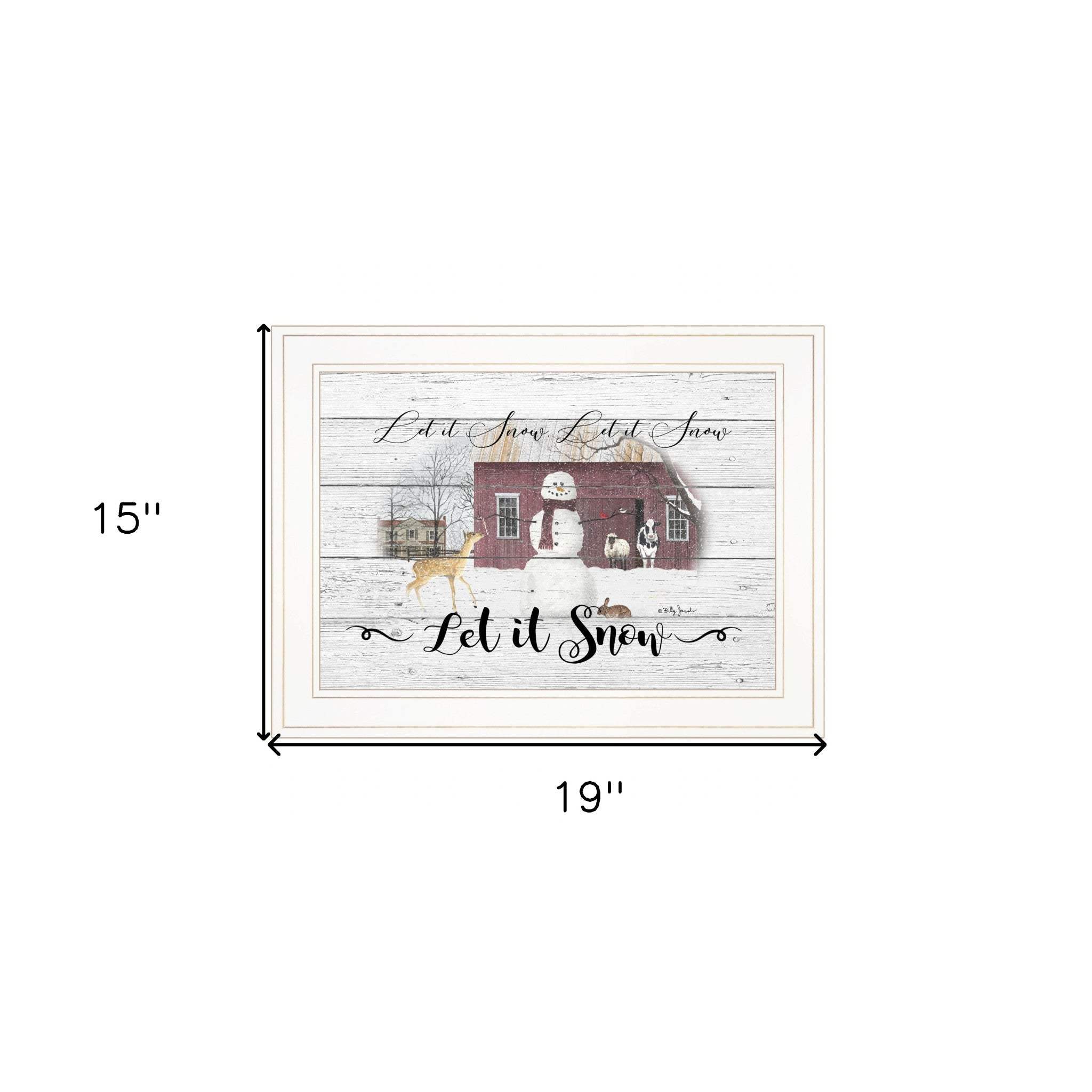 Let It Snow 2 White Framed Print Wall Art - Image 6