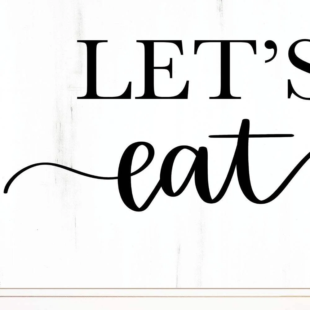 Lets Eat 2 White Framed Print Kitchen Wall Art - Image 3
