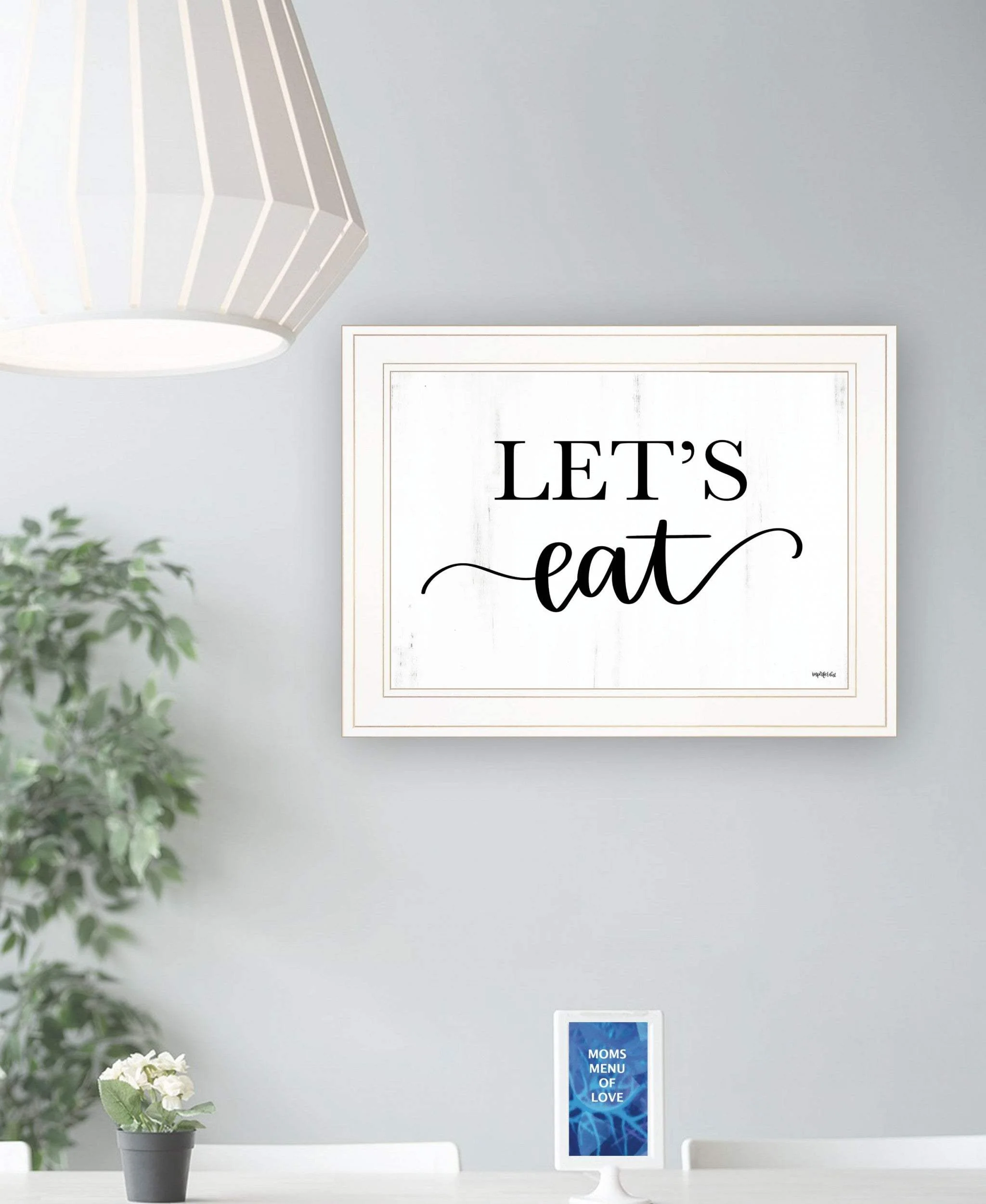 Lets Eat 2 White Framed Print Kitchen Wall Art - Image 5
