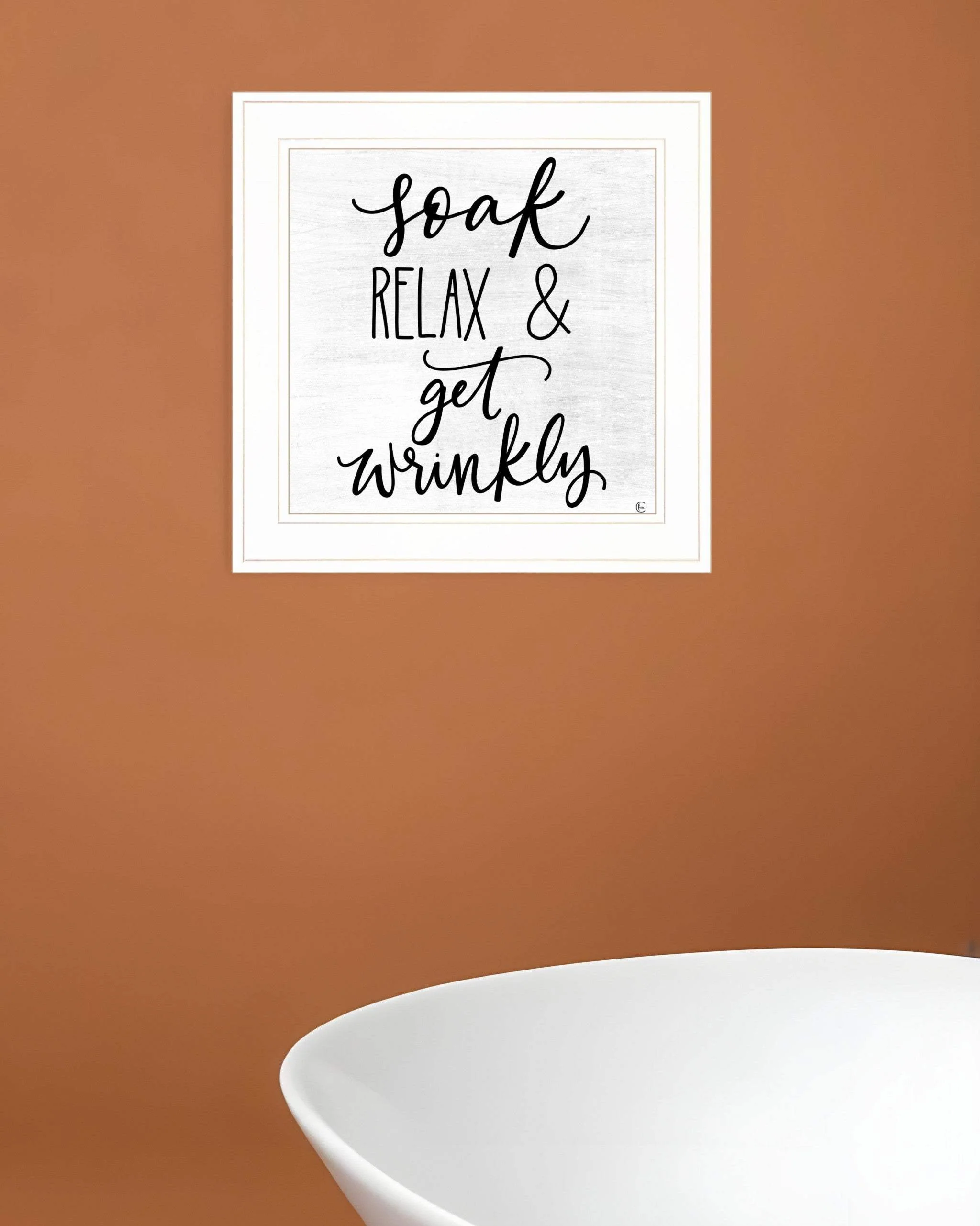 Lets Get Wrinkly 1 White Framed Print Bathroom Wall Art - Image 2