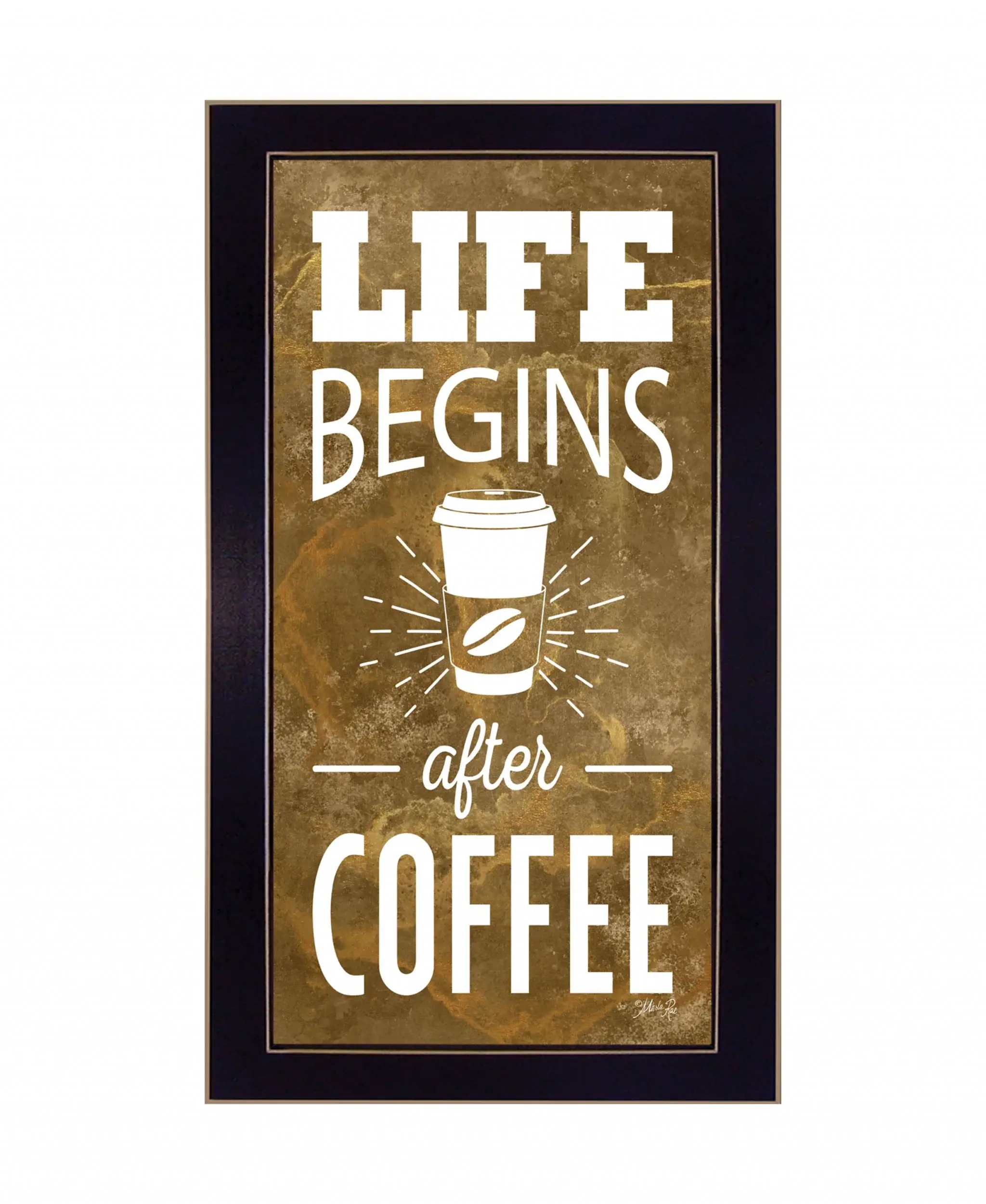 Life Begins after Coffee 1 Black Framed Print Wall Art - Image 2